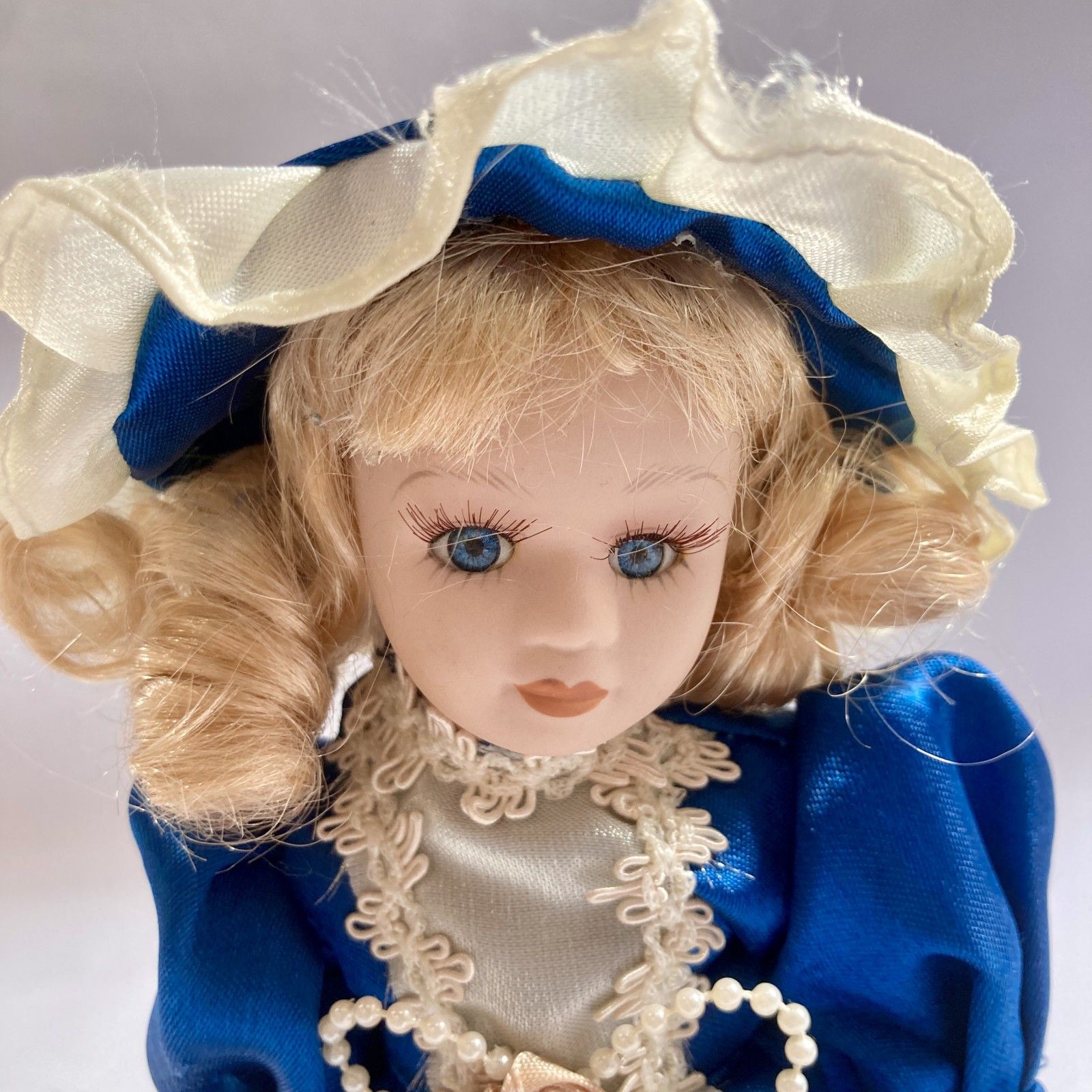 ☆ ビスクドール フランス人形 ハンドメイド アンティーク 青いドレス