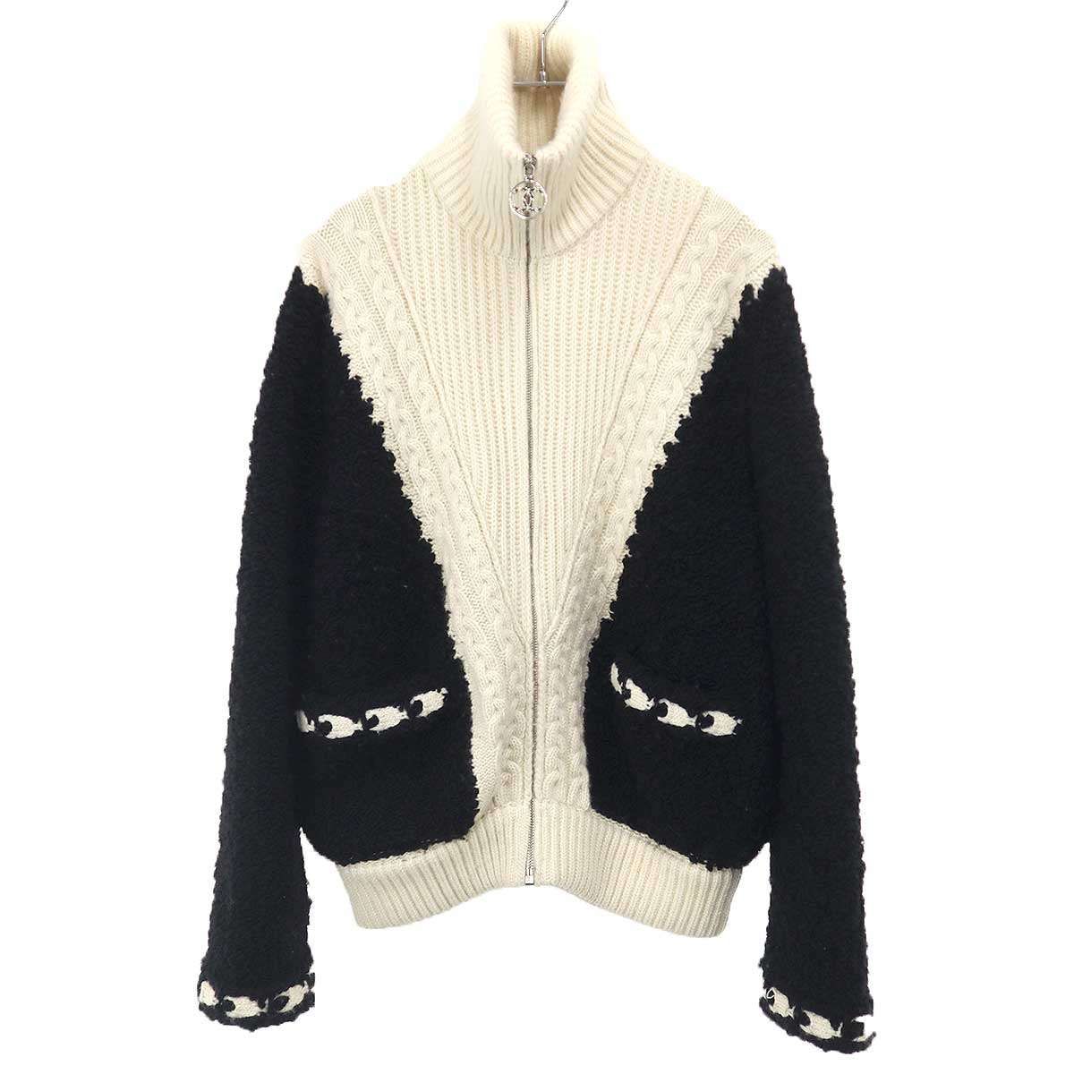 CHANEL シャネル ウールカシミヤ ジップアップニットジャケット 