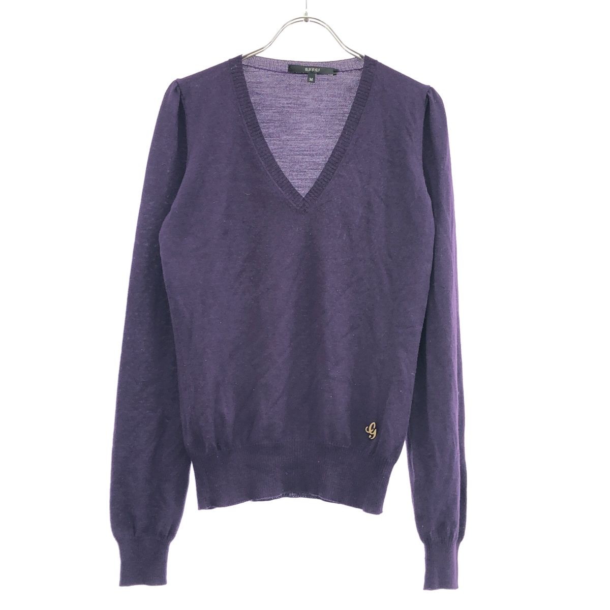 GUCCI グッチ 2008AW Vネックニットセーター 205292 パープル M - メルカリ