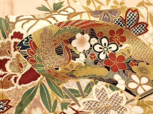 平和屋着物▽訪問着 螺鈿 飛鶴文 暈し染め 金銀彩 さが美