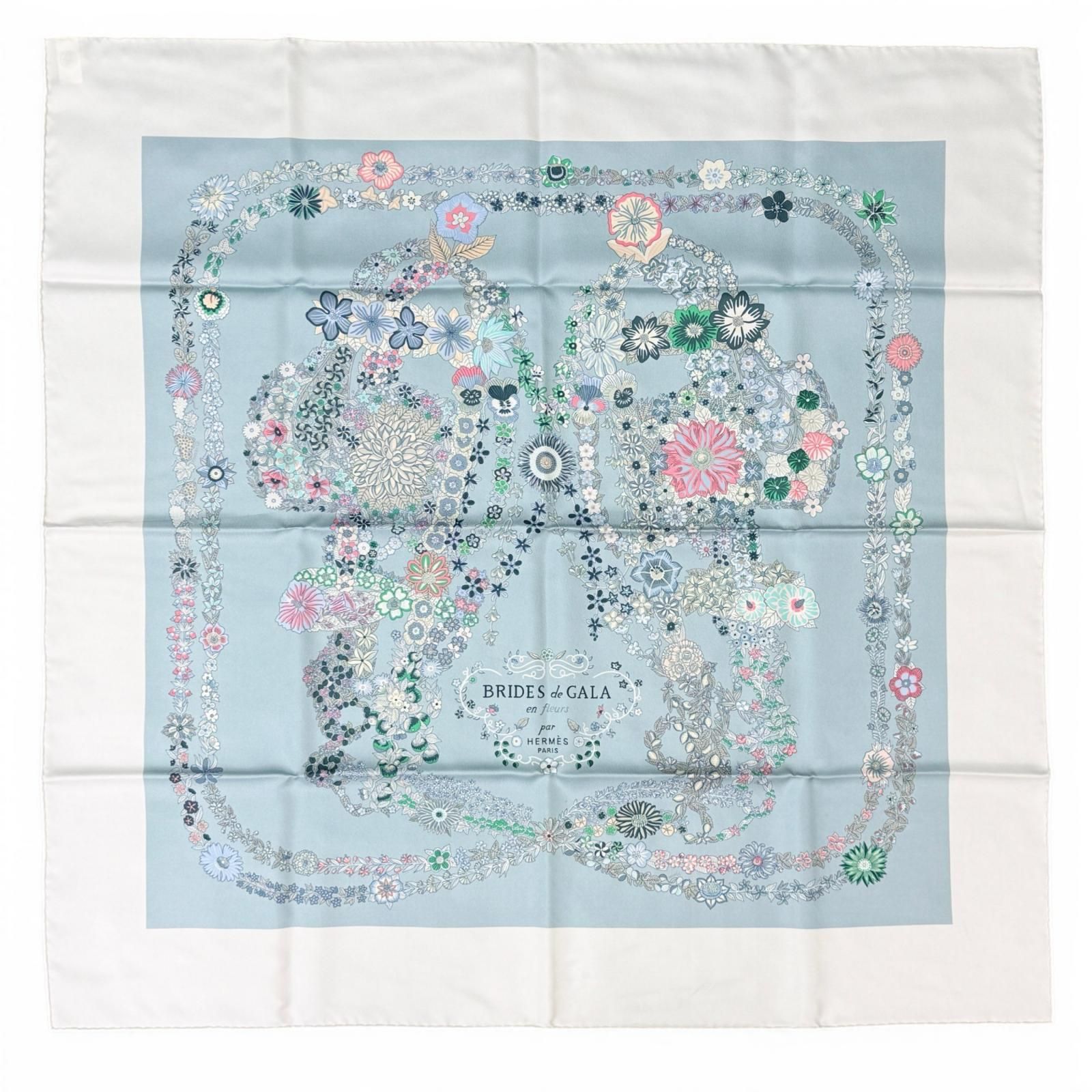 HERMES エルメス カレ90 RIDES DE GALA EN FLEURS ブリッドドゥガラ
