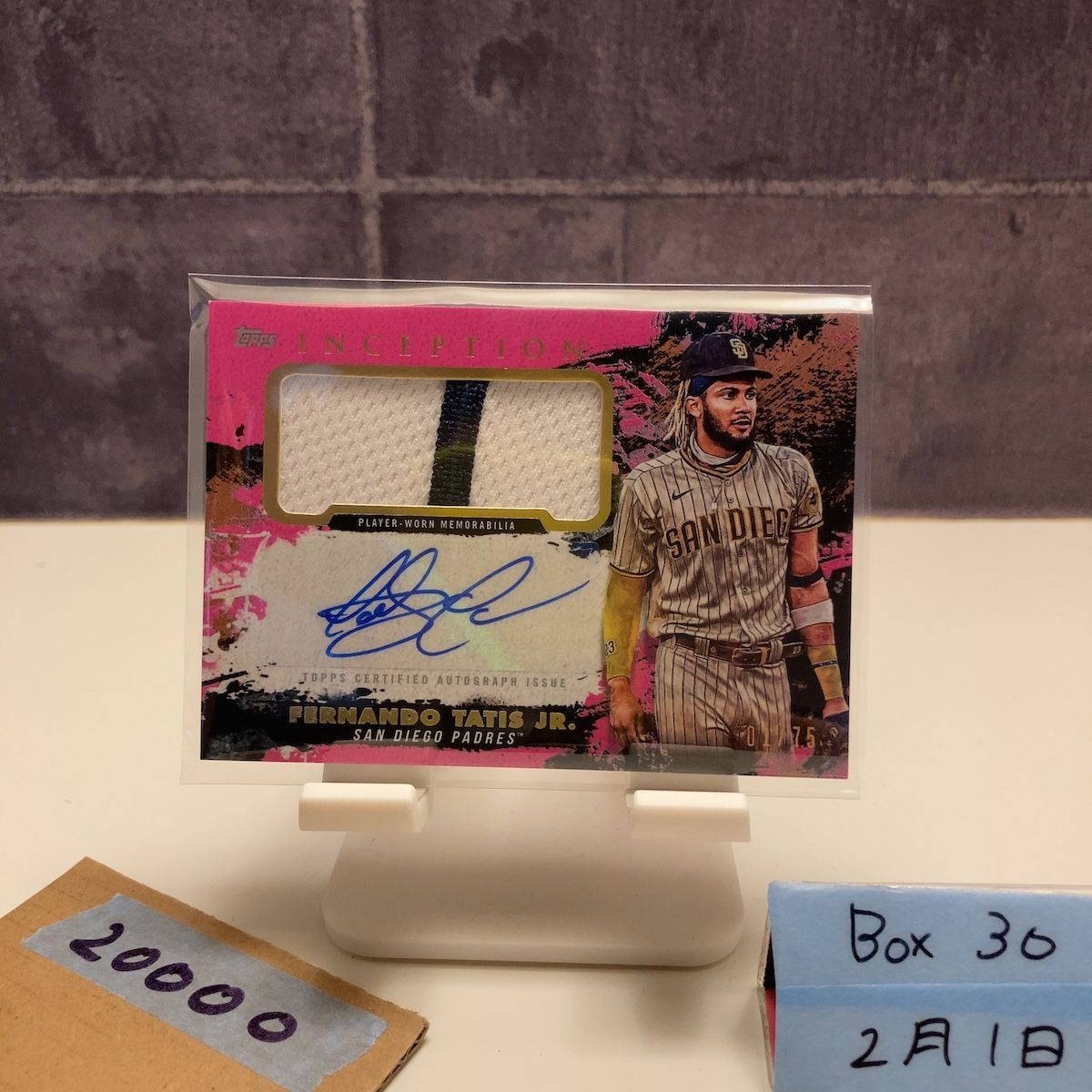 75枚限定Topps inception タティスJr 選手パッチ付き直筆サイン