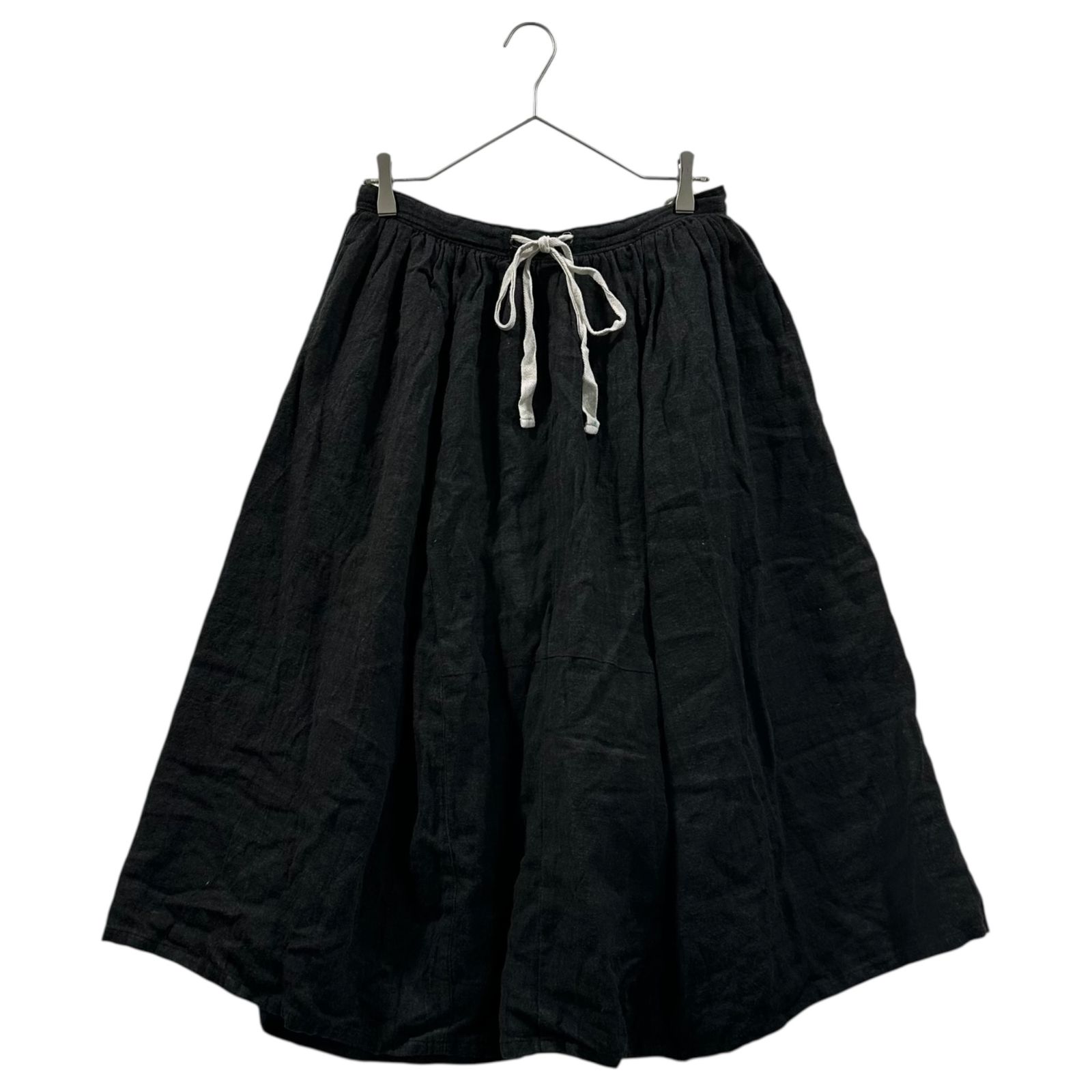 レディース suzuki takayuki linen long skirt black
