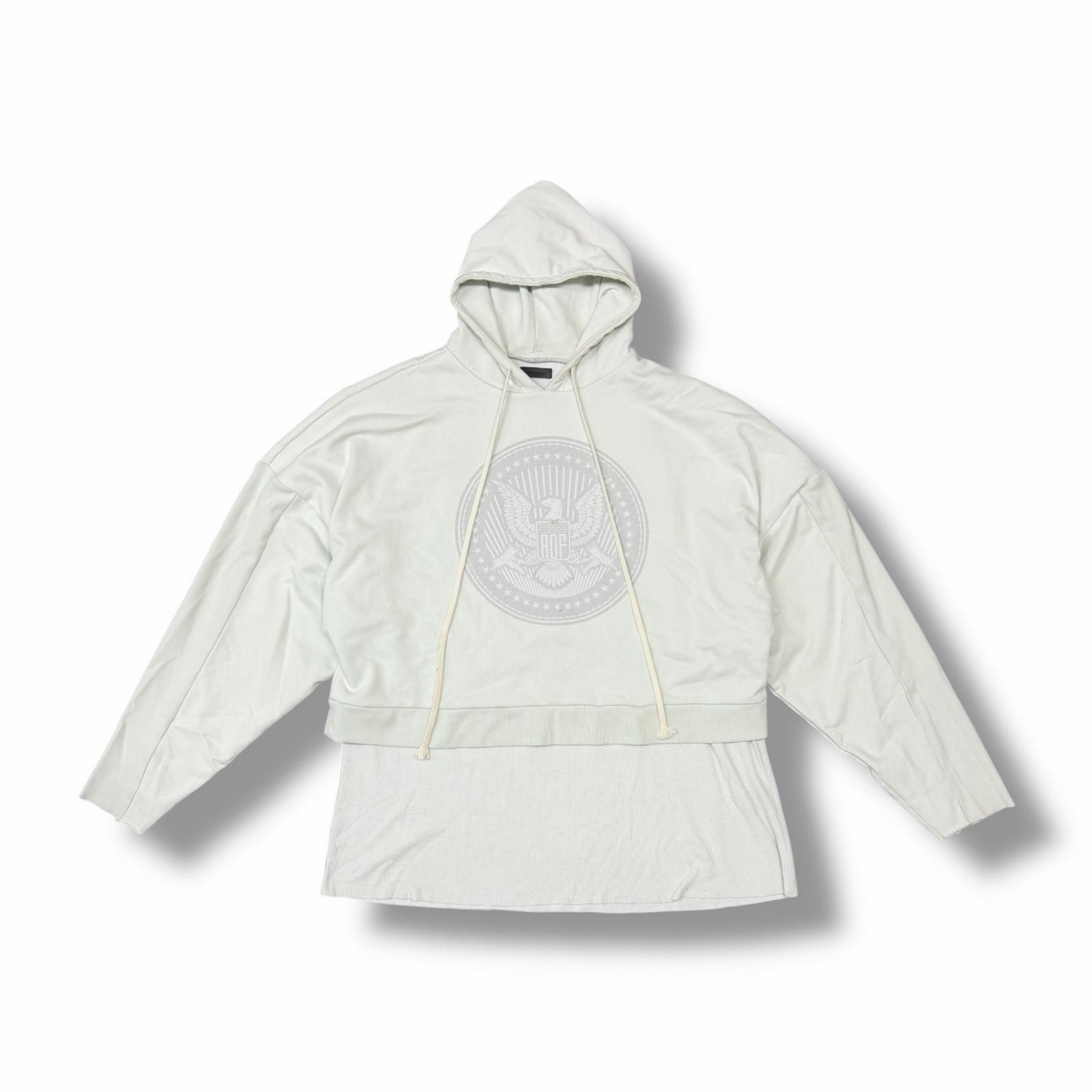 参考上代70400円 ARNODEFRANCE CROPPED HOODIE OVERLAPPED クロップドフーディー オーバーサイズパーカー アーノルデフランス ホワイト 2 （10481M） メンズ 参考上代70400円 ARNODEFRANCE CROPPED HOODIE OVERLAPPED