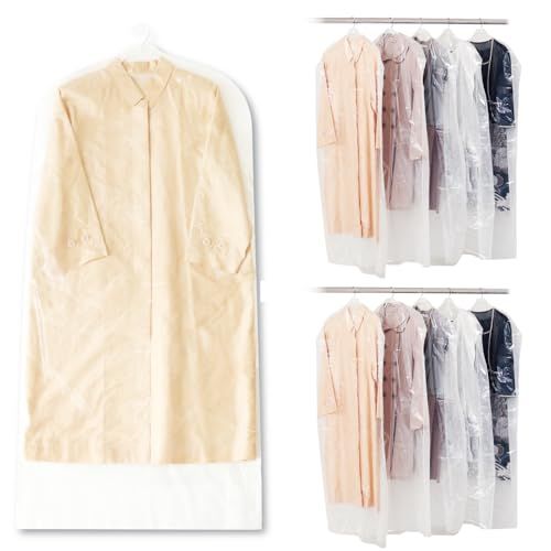 新品 洋服カバー ロング 不織布 100枚 衣類カバー ロングサイズ 日本製 片面不織布 片面フィルム ビニール 1枚ずつ取り出せる クローゼット スーツ 衣装 ロングコート コート ドレス 洋服 衣装 保管 透明 通気性 衣替え [(株)フォーラル]