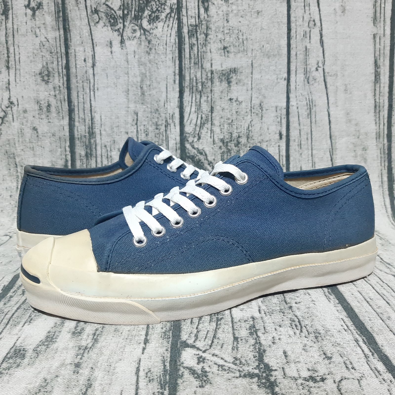 26.5cm / US 8】80s Made in USA CONVERSE JACK PURCELL CANVAS NAVY