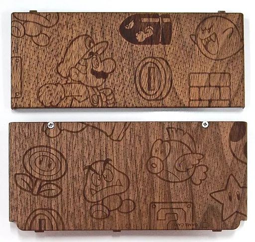 【中古】ニンテンドー3DSハード きせかえプレート NO.024 マリオモノグラム・木目(New3DS用)