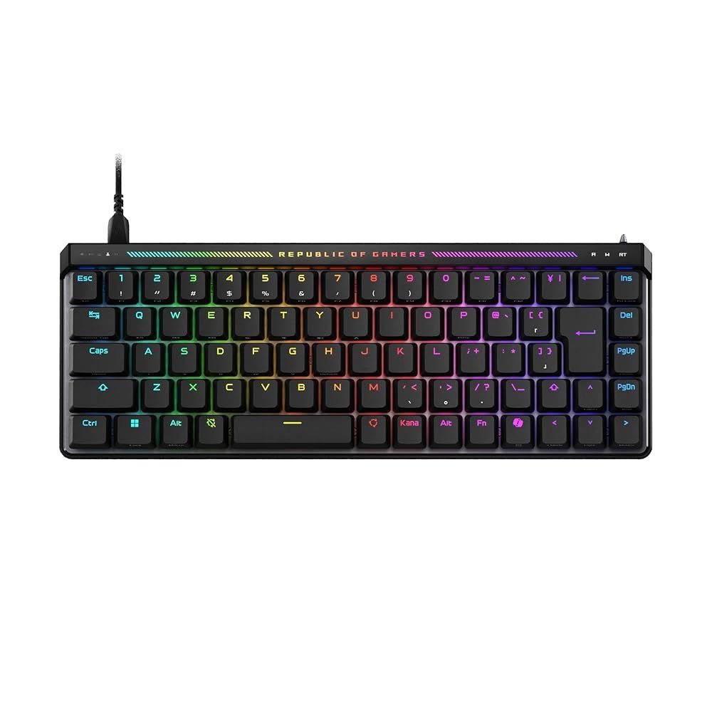 ASUS ROG Falchion Ace HFX ゲーミングキーボード/ラピッドトリガー/磁気式キースイッチ / 65%レイアウト/日本語配列/有線接続 / ポーリングレート8000Hz / 静音