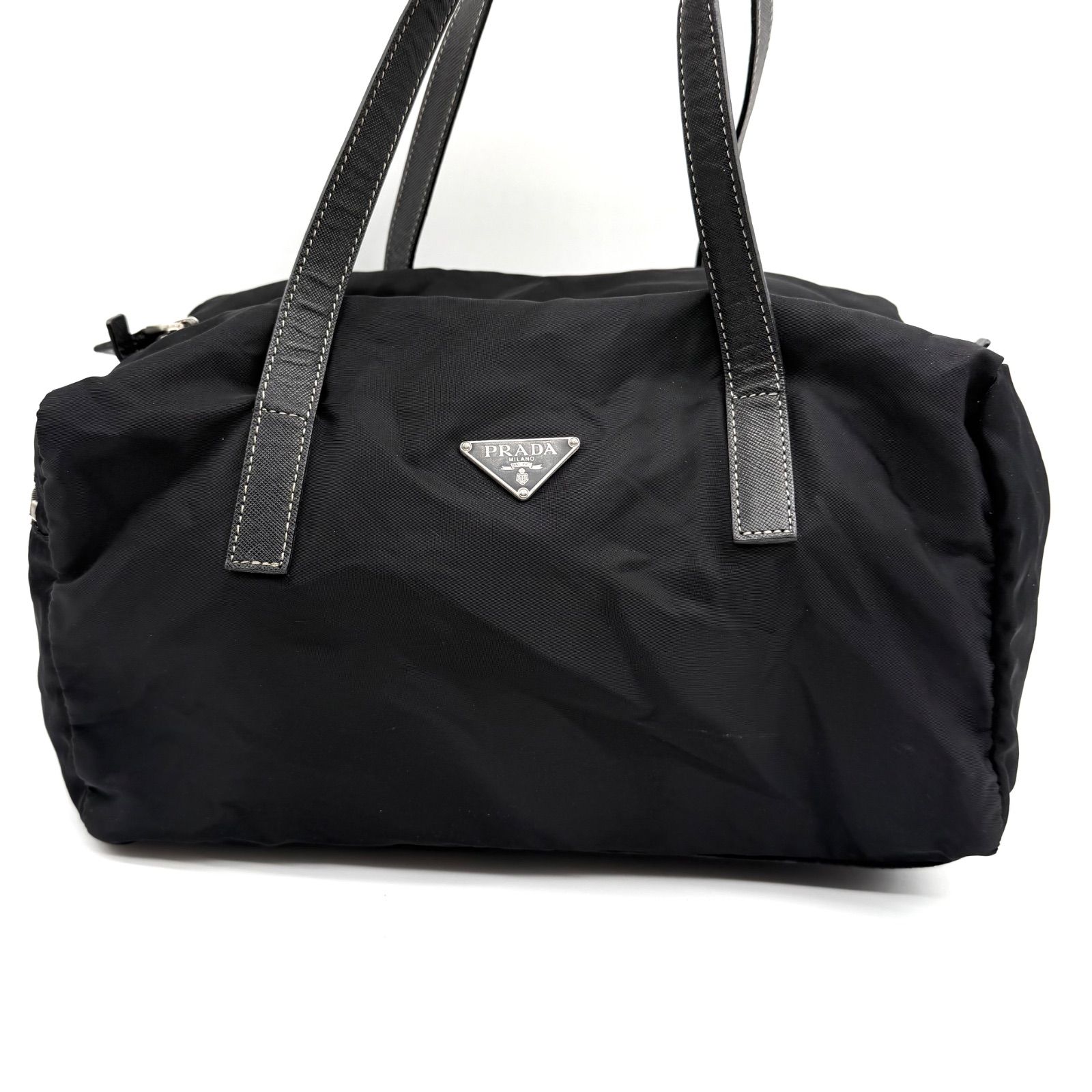 PRADA Boston bag nylon black leather プラダ ミニボストンバッグ 
