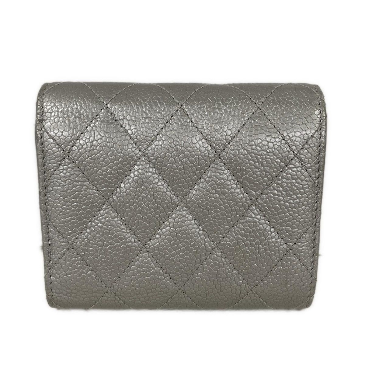 CHANEL(シャネル) 3つ折り財布 マトラッセ シルバー ココマーク