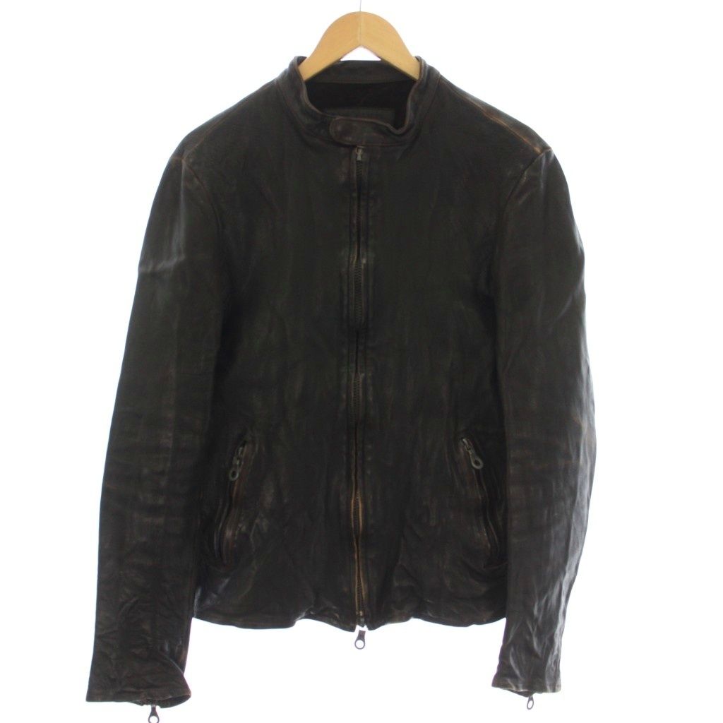 イサムカタヤマバックラッシュ ISAMU KATAYAMA BACKLASH ライダースジャケット レザー ジャケット 牛革 L 黒 ブラック 964-03 /G