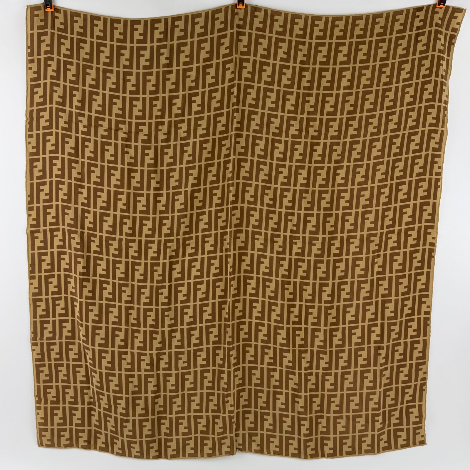 中古】FENDI フェンディ スカーフ ブラウン シルク ヴィンテージ