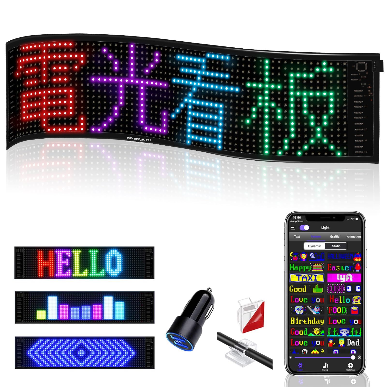 LED電光掲示板 自由編集可能 画像可能 300文字入力可能 【日本語説明書