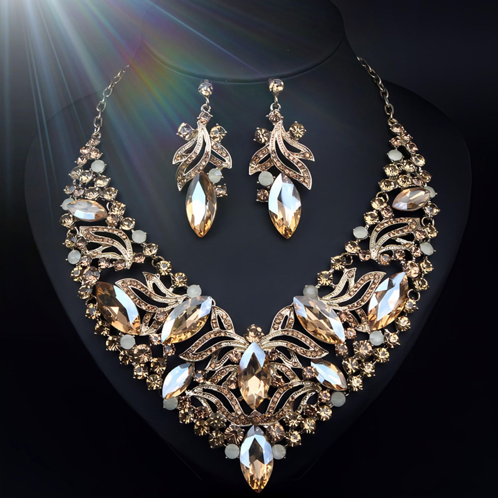 KK Solis] ビジュー ネックレス イヤリングまたはピアス セット 