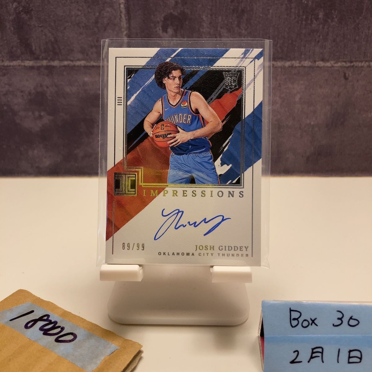1/1】Josh Giddey RC Auto サイン White Box Giddey Josh Auto Hoops 