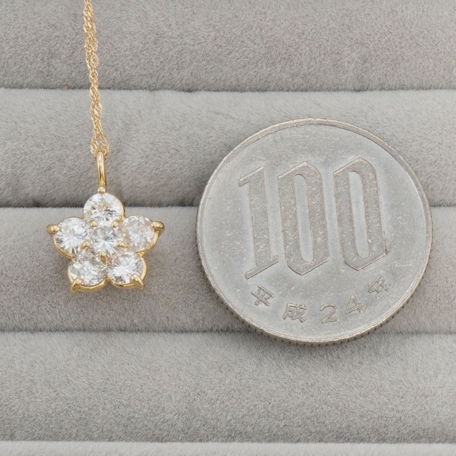 ダイヤモンド ネックレス ダイヤ 1.00ct K18ゴールド 1ct 18金 - メルカリ