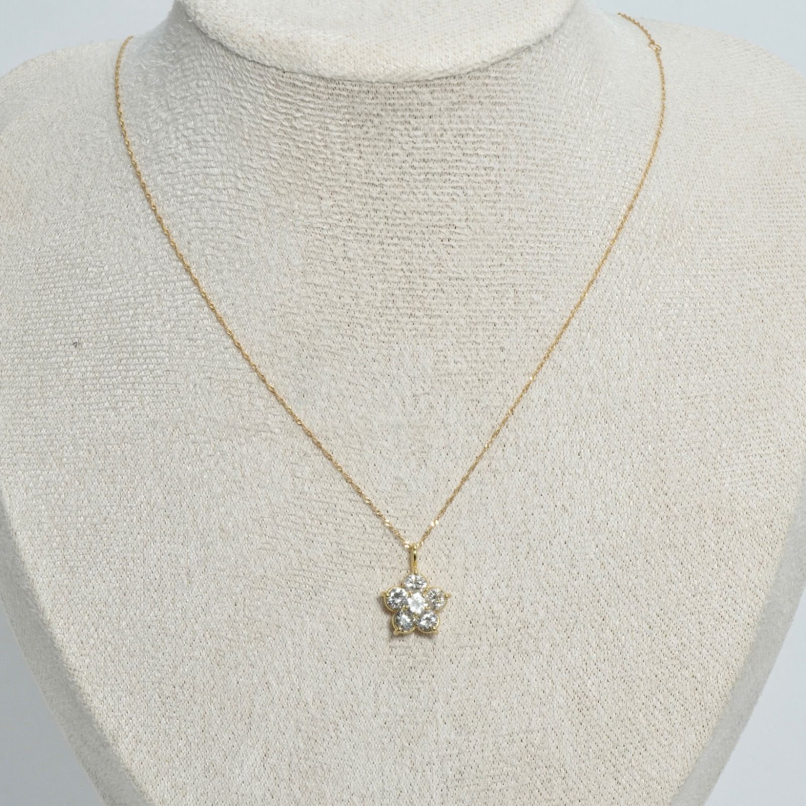 天然ダイヤモンド 1.00ct リングタイプネックレス K18 K18WG