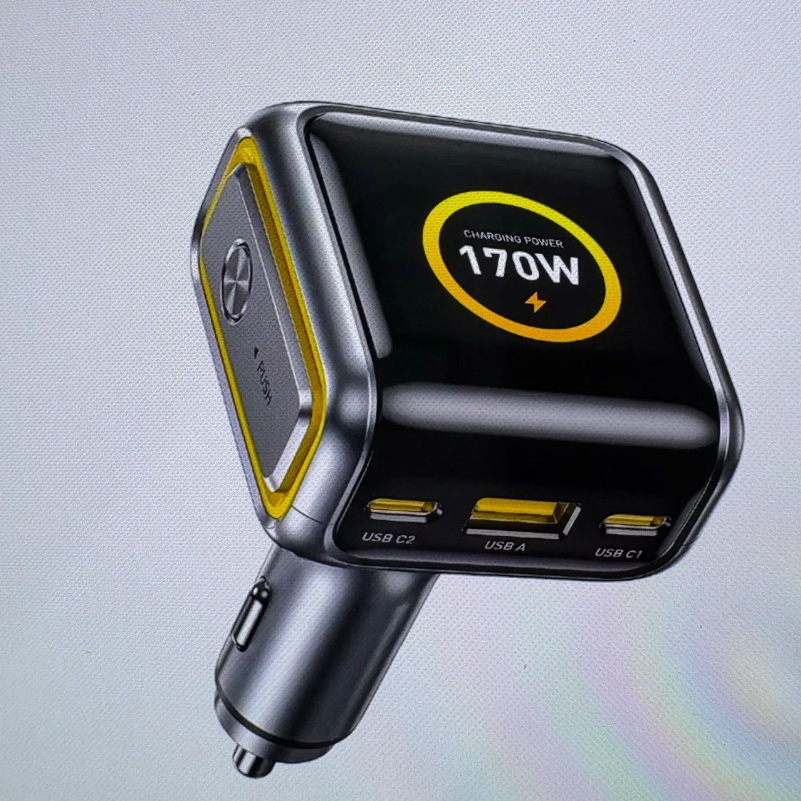 新品　AOHI THE FUTURE AI PD GaN+ 170W 3ポートLEDディスプレイ急速カーチャージャー　車載充電器　急速車載充電器　スタイリッシュ　スマート　効率　安定性　スマートディスプレイ