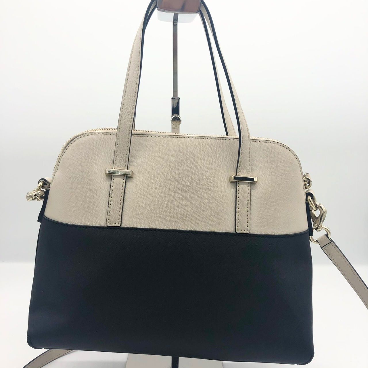 kate spade ケイトスペード 2WAYバッグ ショルダー バイカラー 白黒 