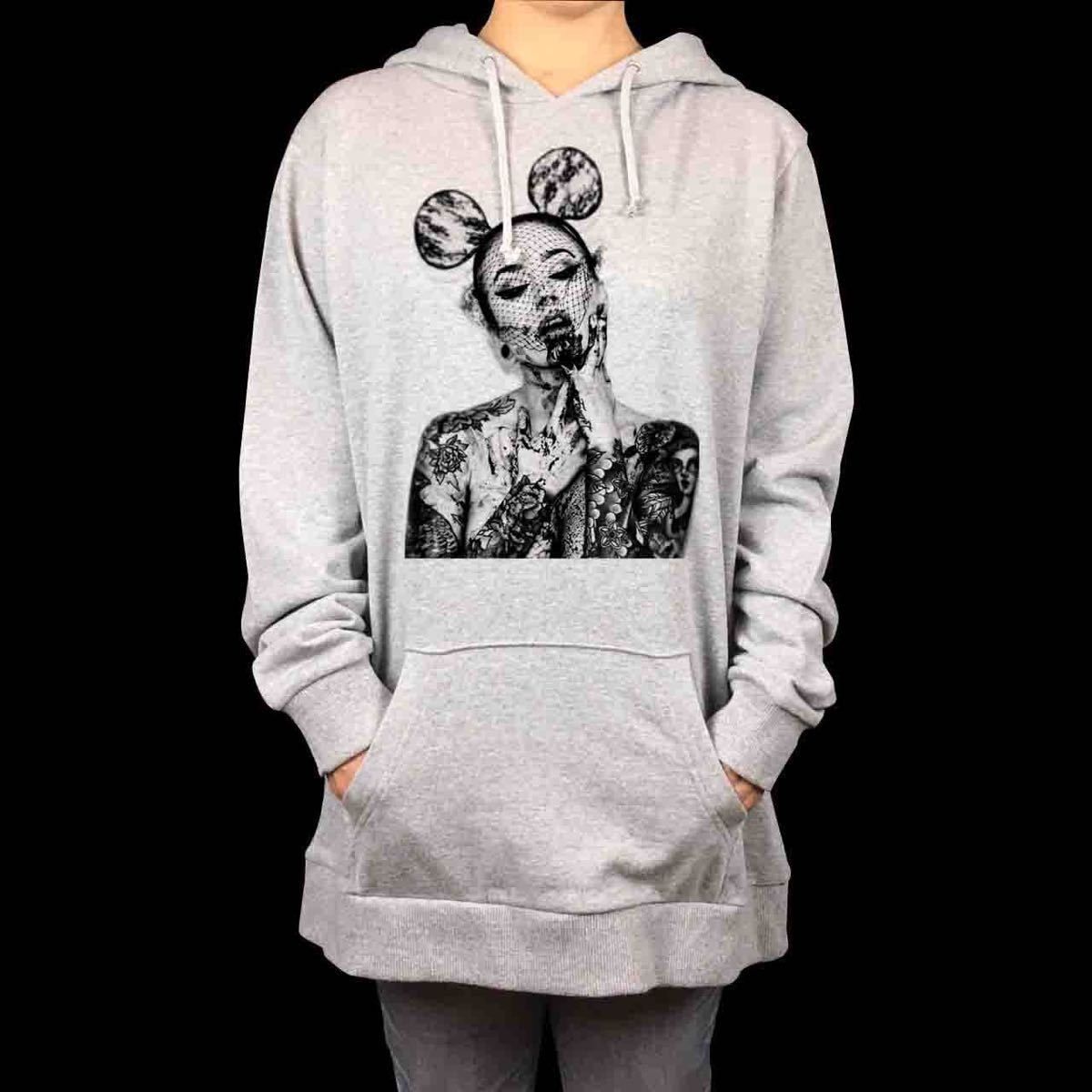 新品 ミッキー耳 ヴェール タトゥー 血まみれ セクシーガール パーカー ロンT 新品 ミッキー耳 ヴェール ハードタトゥー 血まみれ セクシー ガール