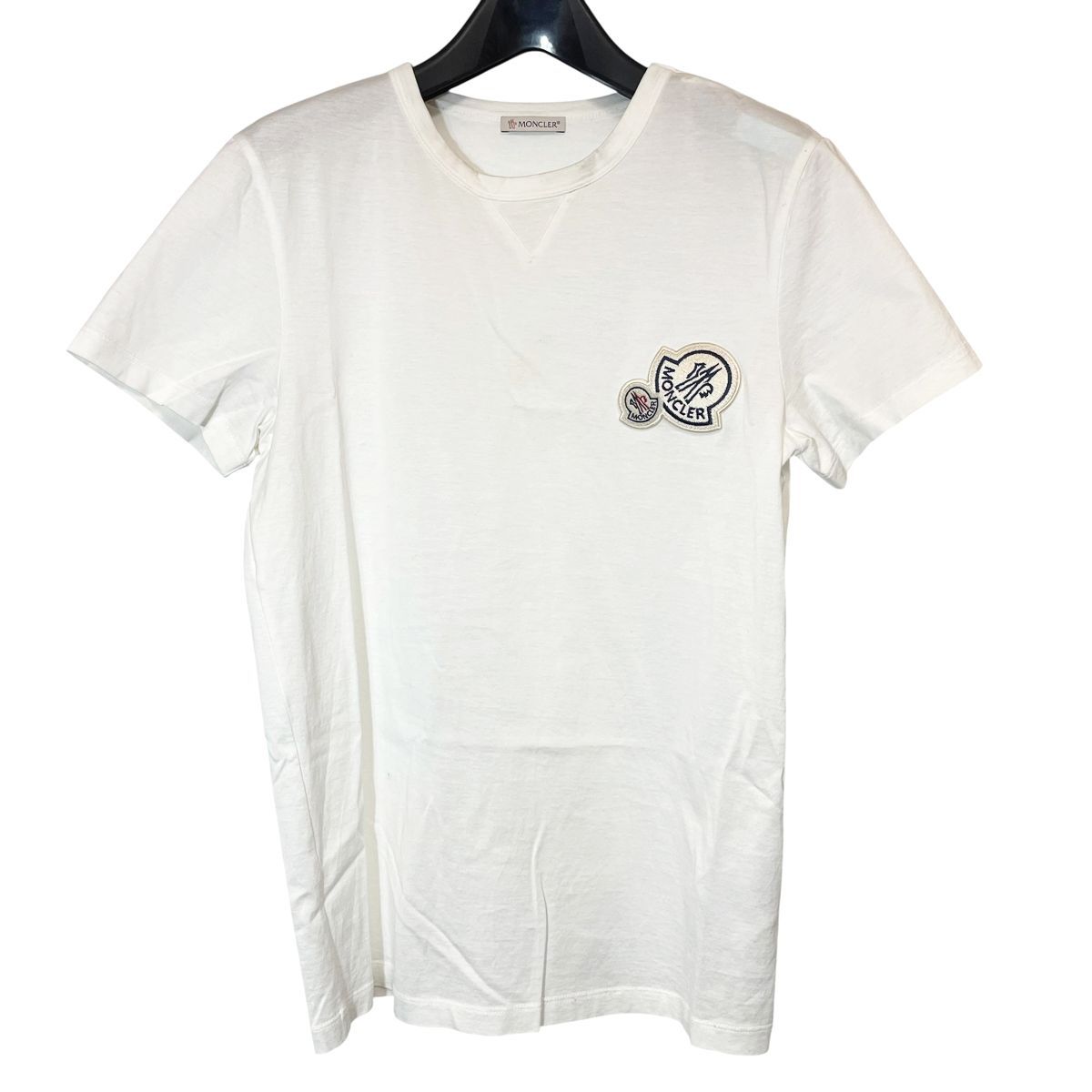 中古】MONCLER モンクレール MAGLIA ロゴワッペンTシャツ 白 