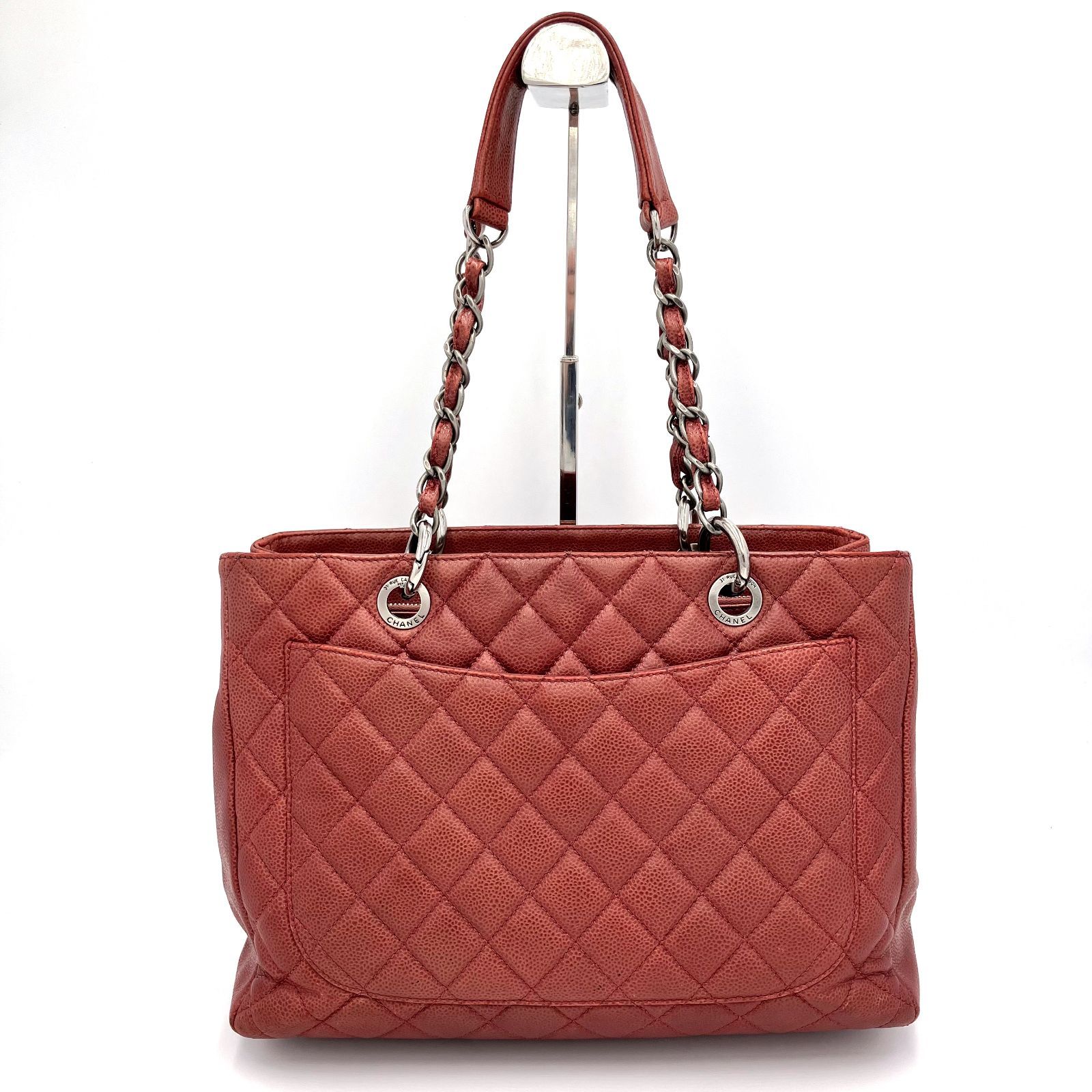 CHANEL シャネル GSTトート ココマーク マトラッセ チェーンショルダー 