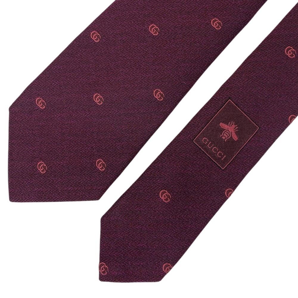 ネクタイ GUCCI Bee(ハチ) ボルドー 極美品□GUCCI グッチ ネクタイ