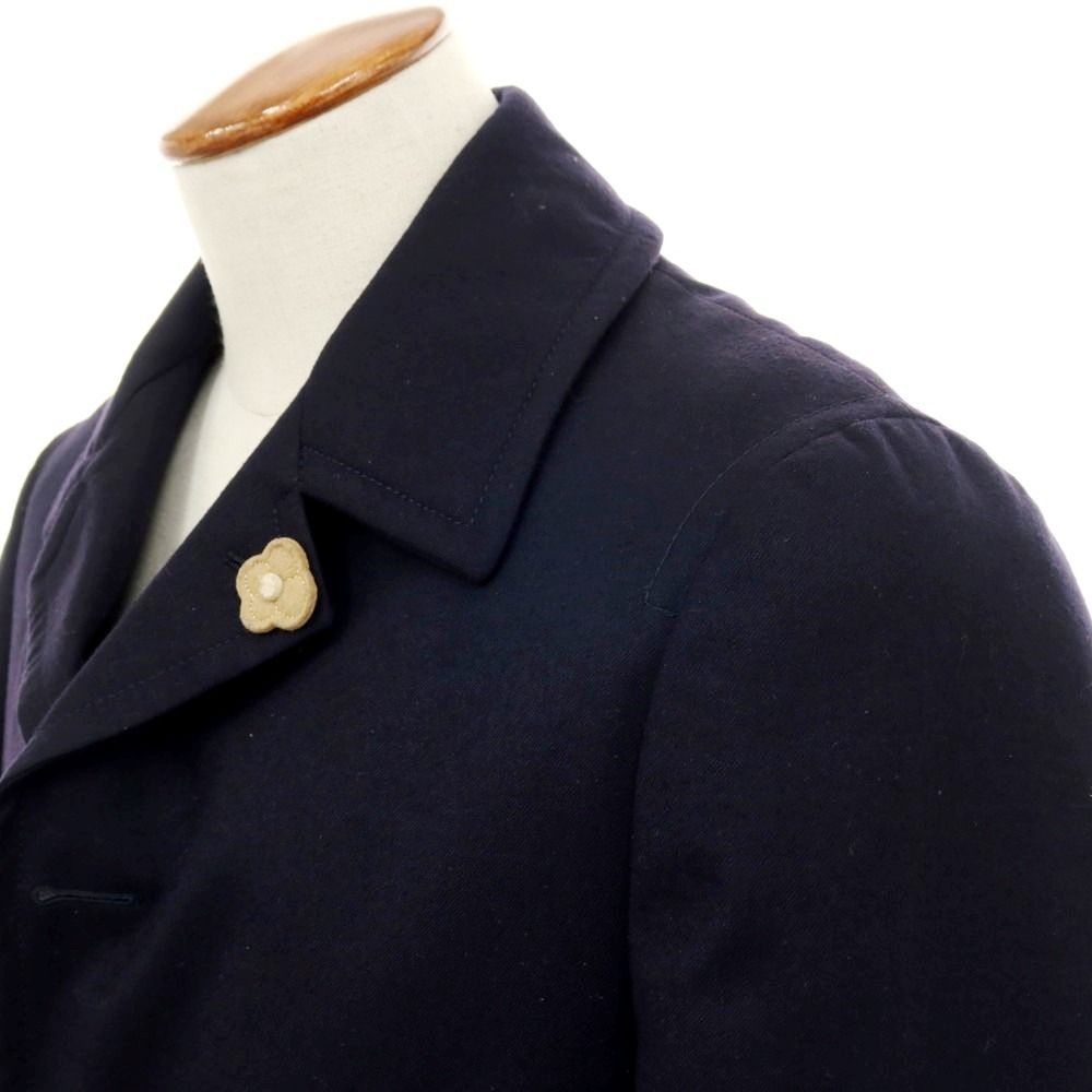 ラルディーニ LARDINI ウール ステンカラーコート ネイビー【サイズ46