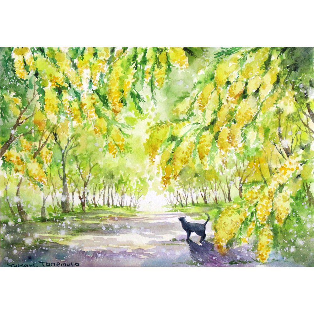 原画）ミモザ色の森【SMサイズ／水彩画／#3102】 - メルカリ