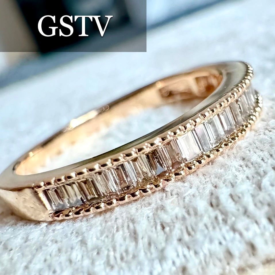 テ*ー様 オークション◆GSTV◆K18*10号*テーパーカットダイヤモンド*エ GSTV◇K18*10号*テーパーカットダイヤモンド*ハーフエタニティリング