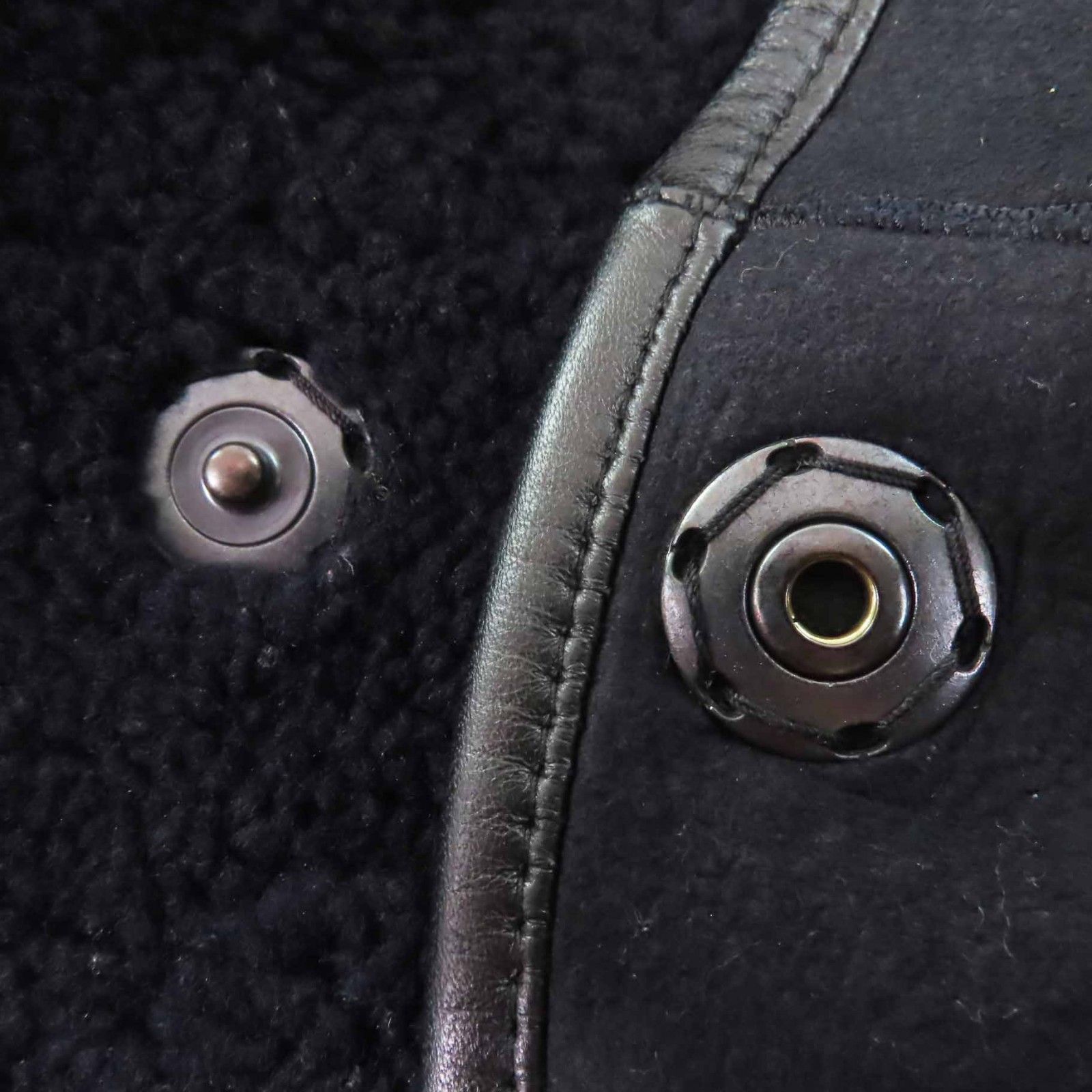 良品◎INES＆MARECHAL イネス＆マーシャル リバーシブル 比翼 ノーカラー ロング丈 ムートンコート ブラック 34 フランス製 正規品 レディース 良品◎INES＆MARECHAL イネス＆マーシャル リバーシブル 比翼 ノー