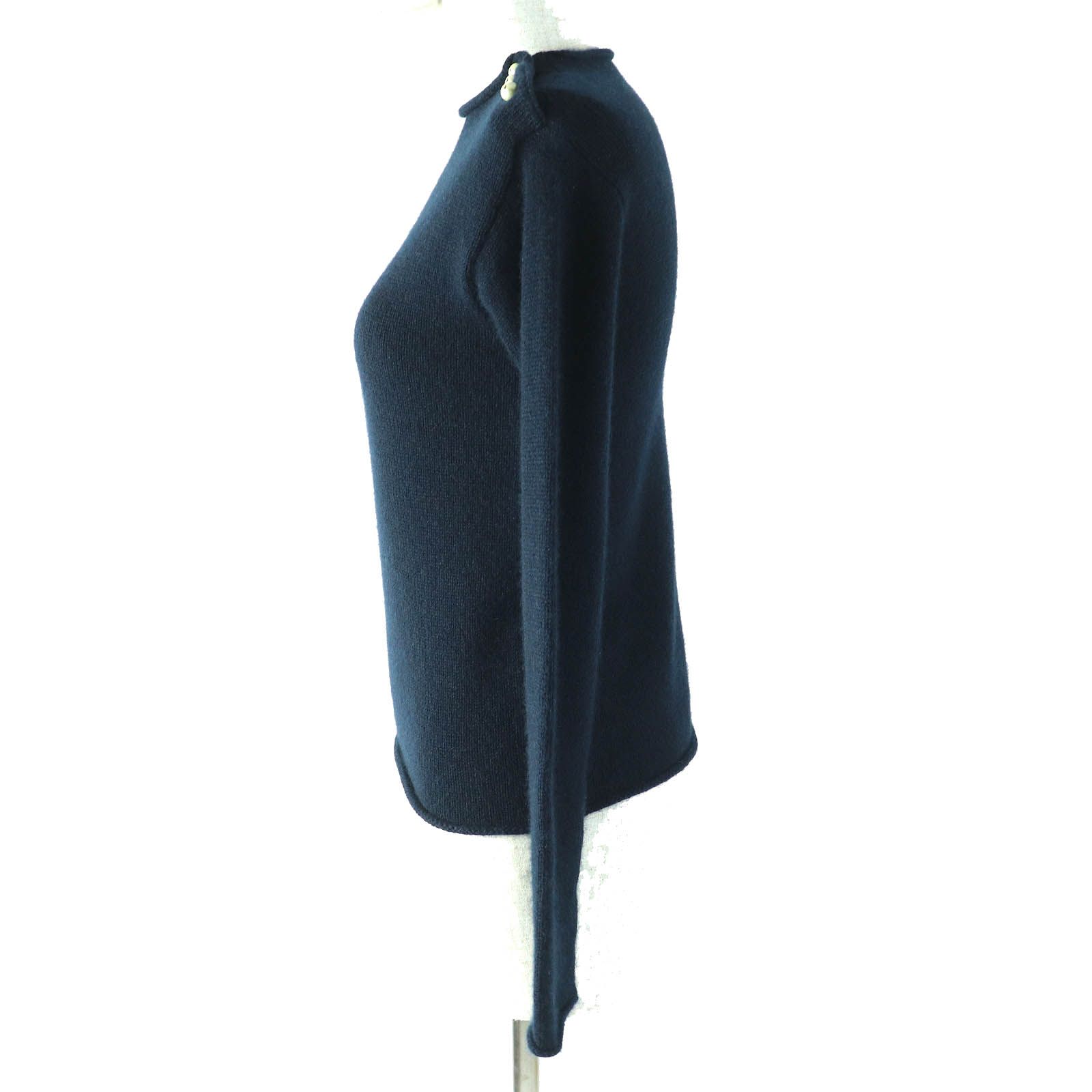 美品△Christian Dior クリスチャンディオール 354S74AM082 カシミヤ100％ CDロゴ フェイクパール ロングスリーブ ニット セーター ネイビー 38 イタリア製 正規品 レディース オススメ◎ 美品△Christian Dior クリスチャンディオール 354S74AM082 カシミヤ