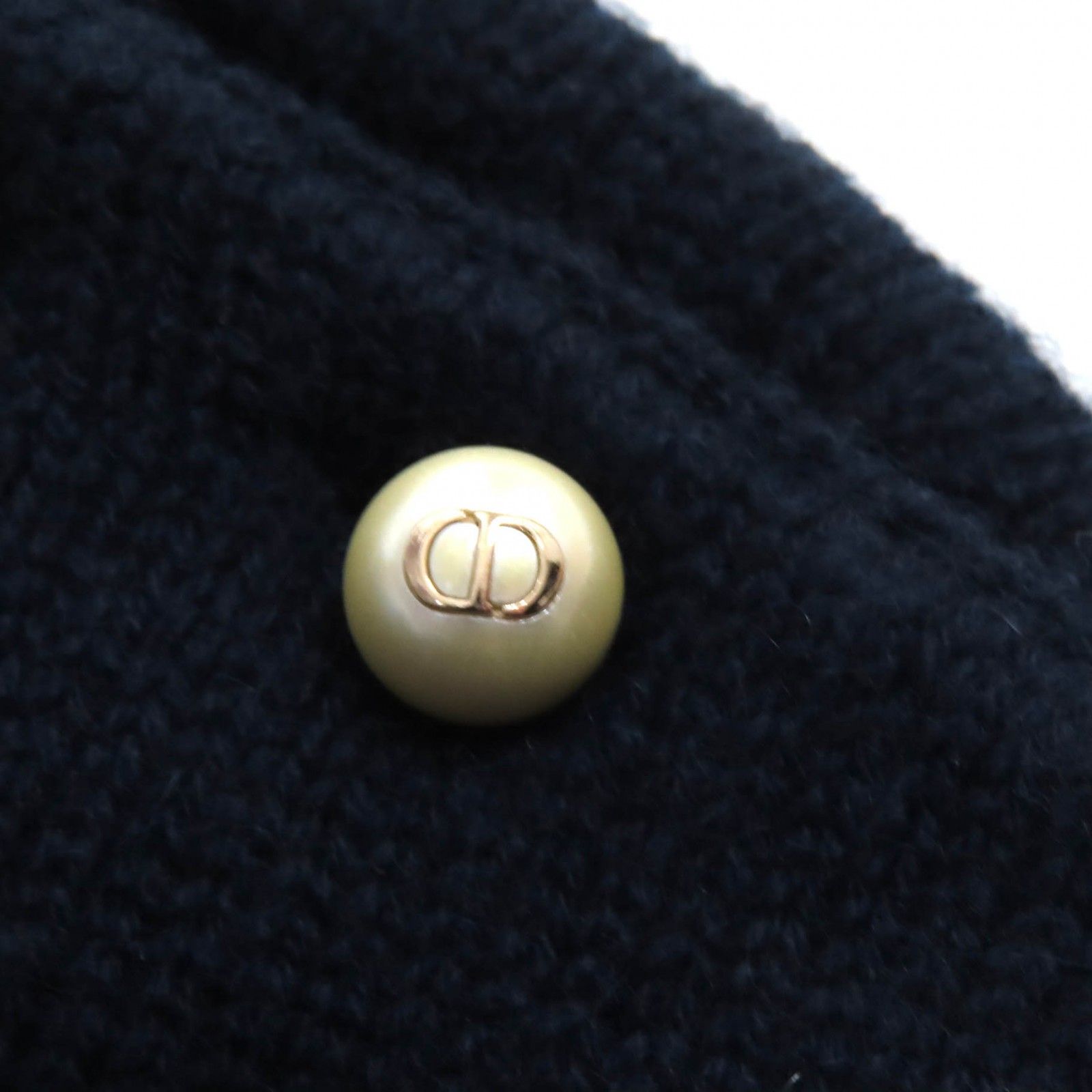 美品△Christian Dior クリスチャンディオール 354S74AM082 カシミヤ100％ CDロゴ フェイクパール ロングスリーブ ニット セーター ネイビー 38 イタリア製 正規品 レディース オススメ◎ 美品△Christian Dior クリスチャンディオール 354S74AM082 カシミヤ