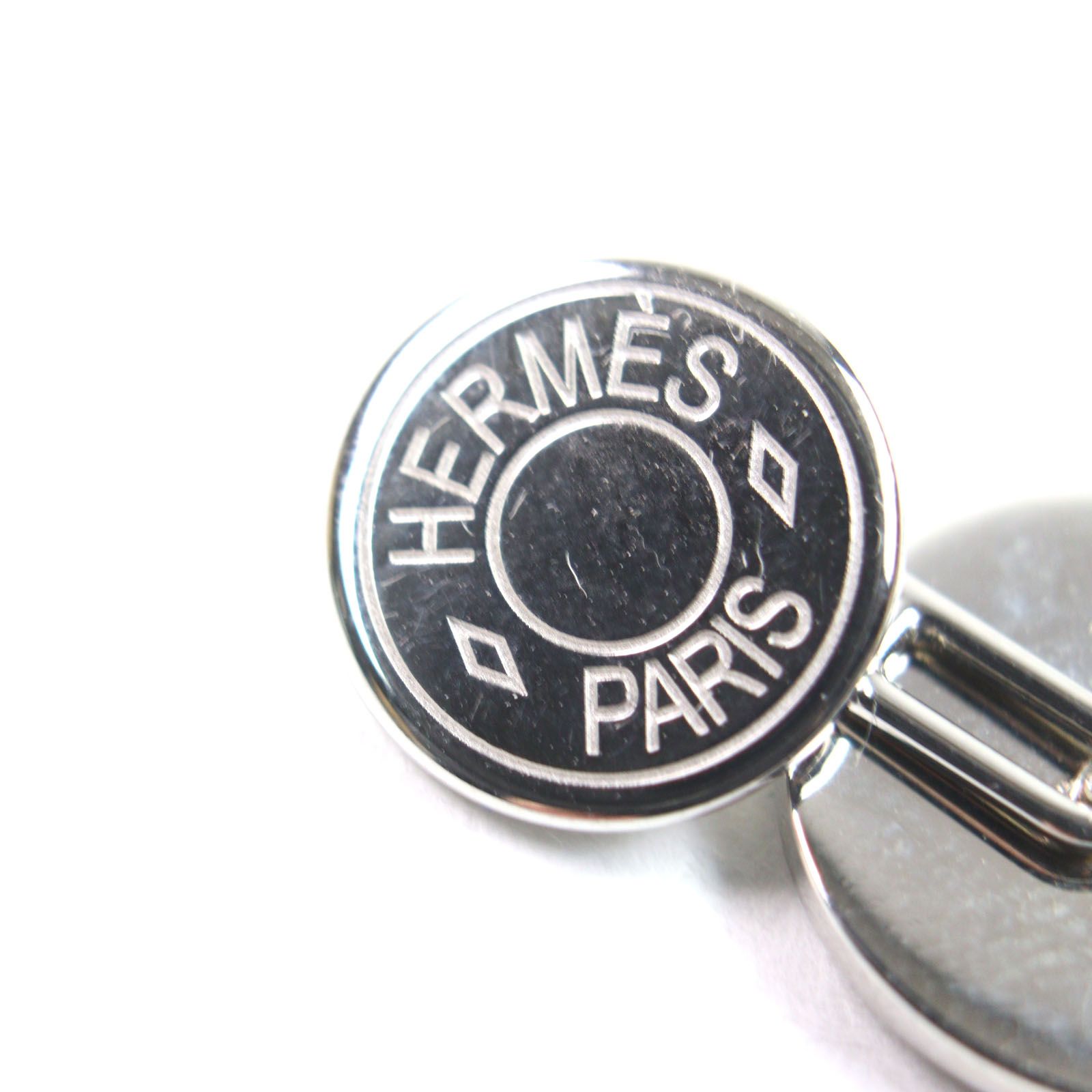 美品○HERMES エルメス セリエデザイン ロゴ刻印 レザー使い ラウンド