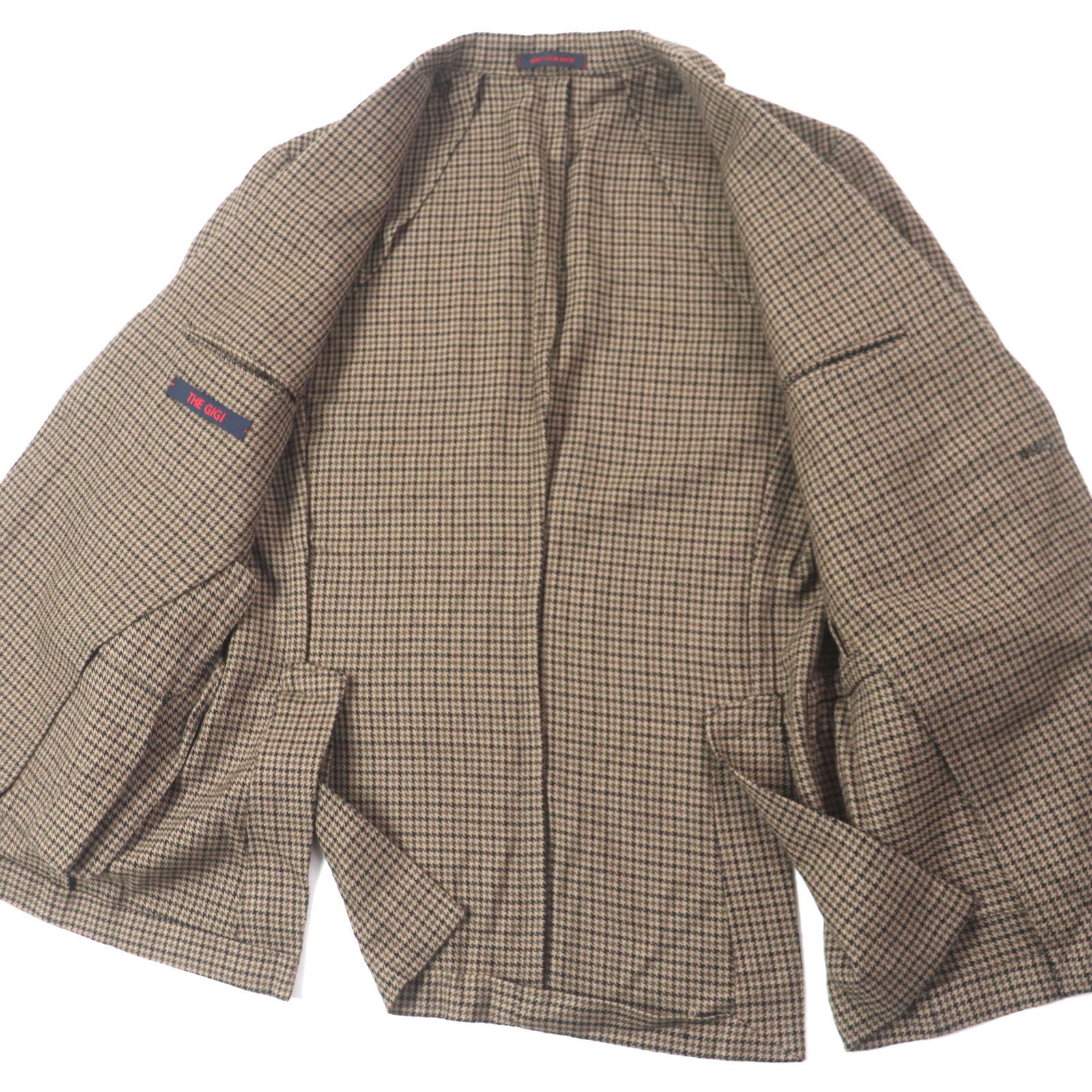 極美品▽THE GIGI ザ・ジジ ウール100% 千鳥格子柄 アンコン シングル