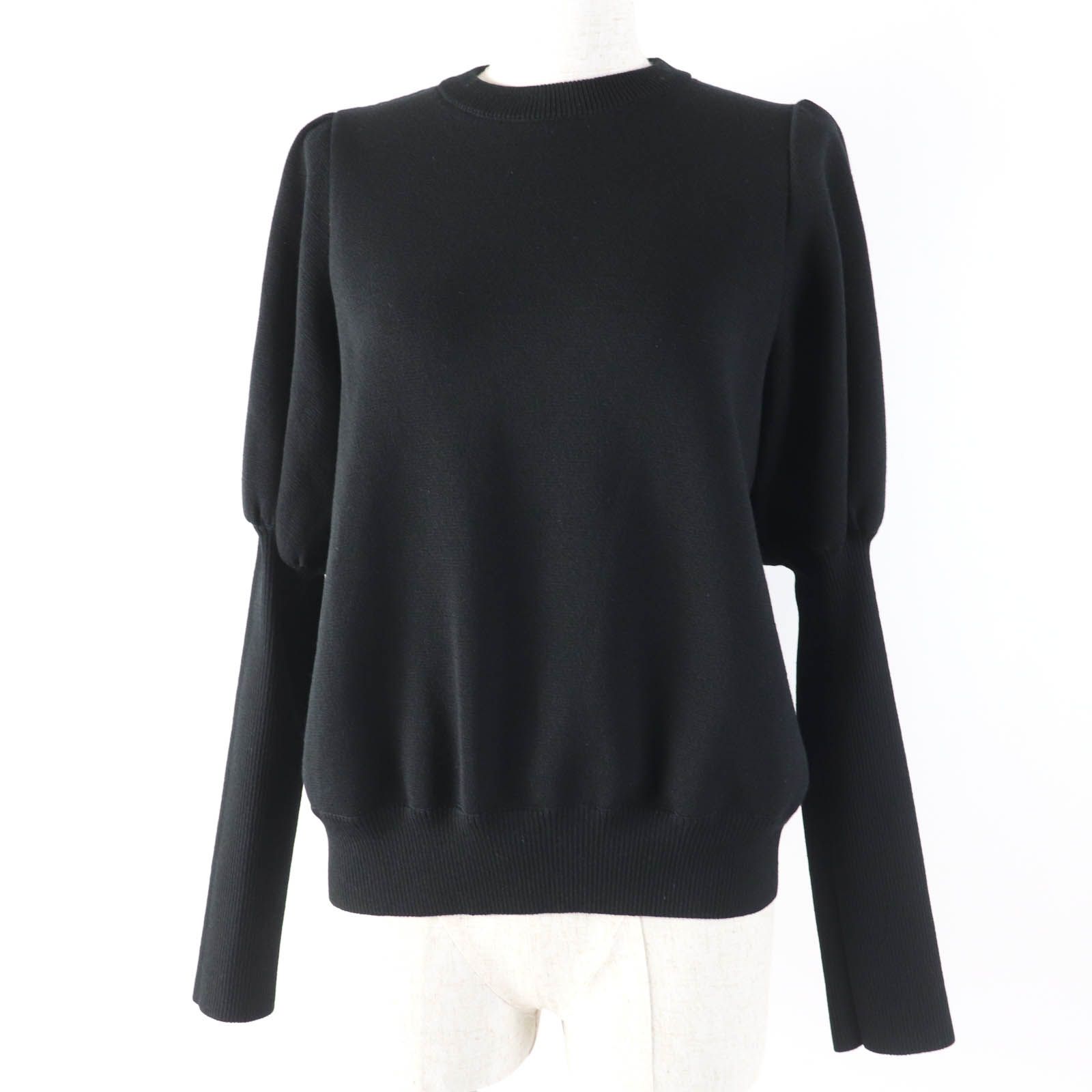 極美品☆yori ヨリ YR2235-136AW ウール パフスリーブ 長袖 ニット トップス ブラック 38 日本製 正規品 レディース 極美品☆yori ヨリ YR2235-136AW ウール パフスリーブ 長袖 ニット