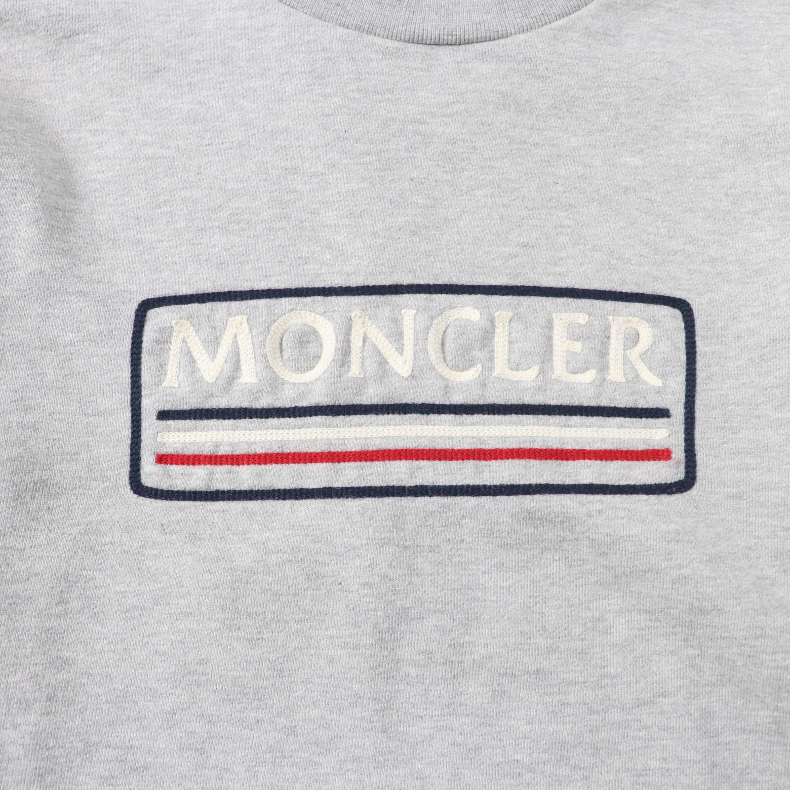 美品☆MONCLER モンクレール コットン100% ロゴ刺繍入り クルーネック