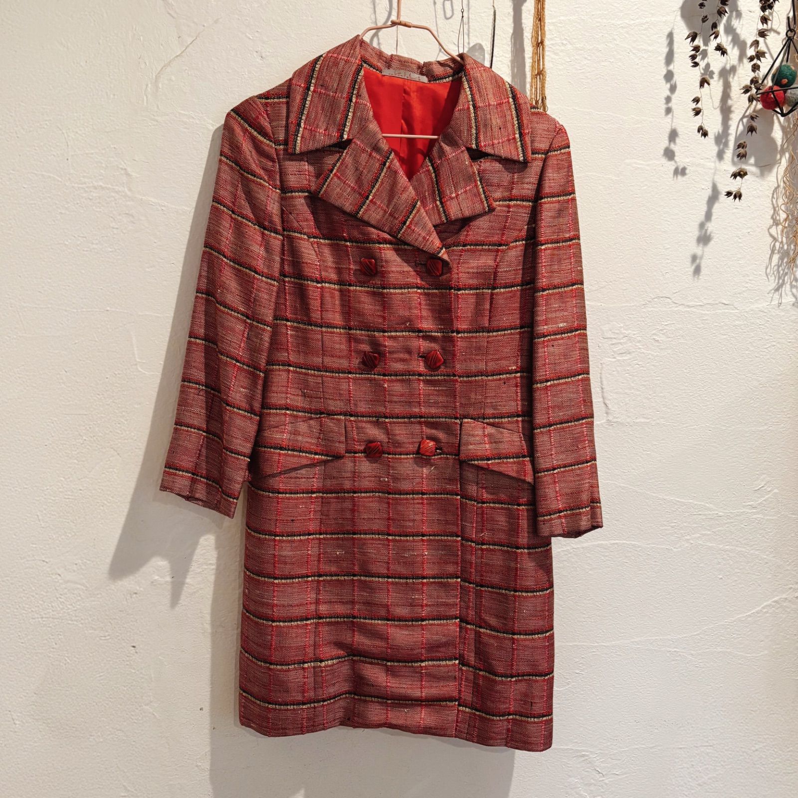 昭和レトロ 春コート レトロポップ 70年代 レトロ服 ビンテージ シルク 