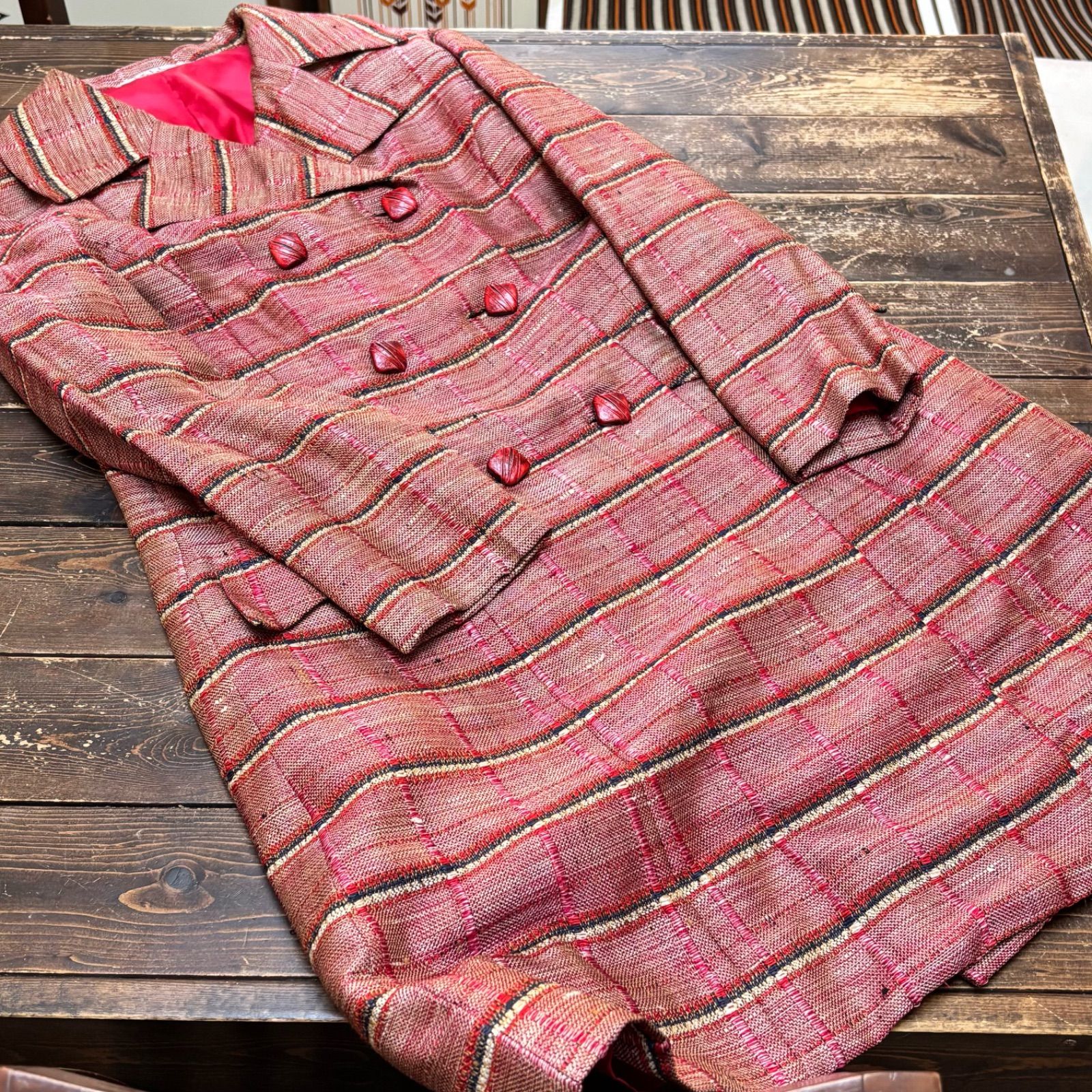 昭和レトロ 春コート レトロポップ 70年代 レトロ服 ビンテージ シルク 