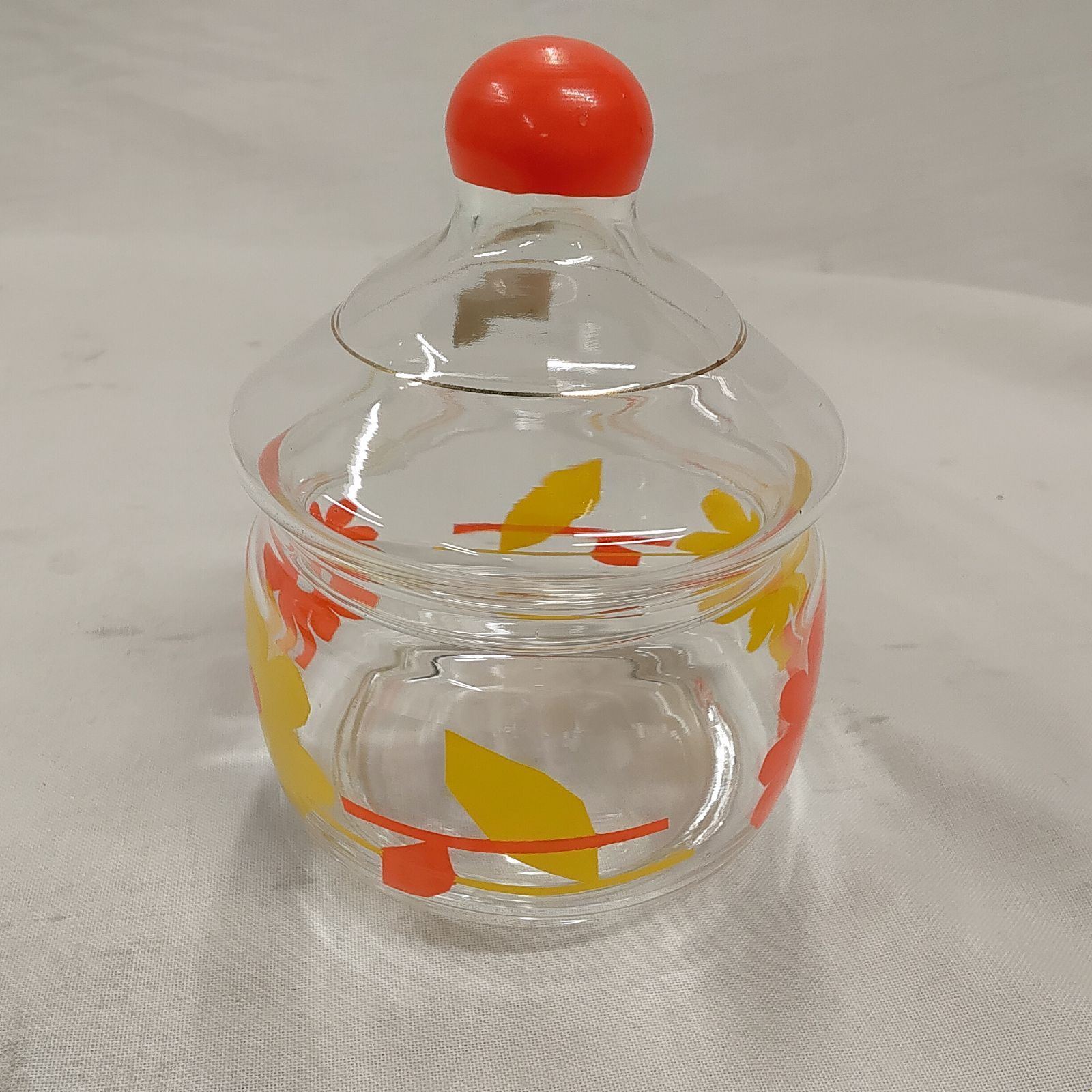花柄ガラス保存　アデリア 未使用 アデリアグラス ADERIA GLASS 昭和レトロ 花柄 ガラスポット
