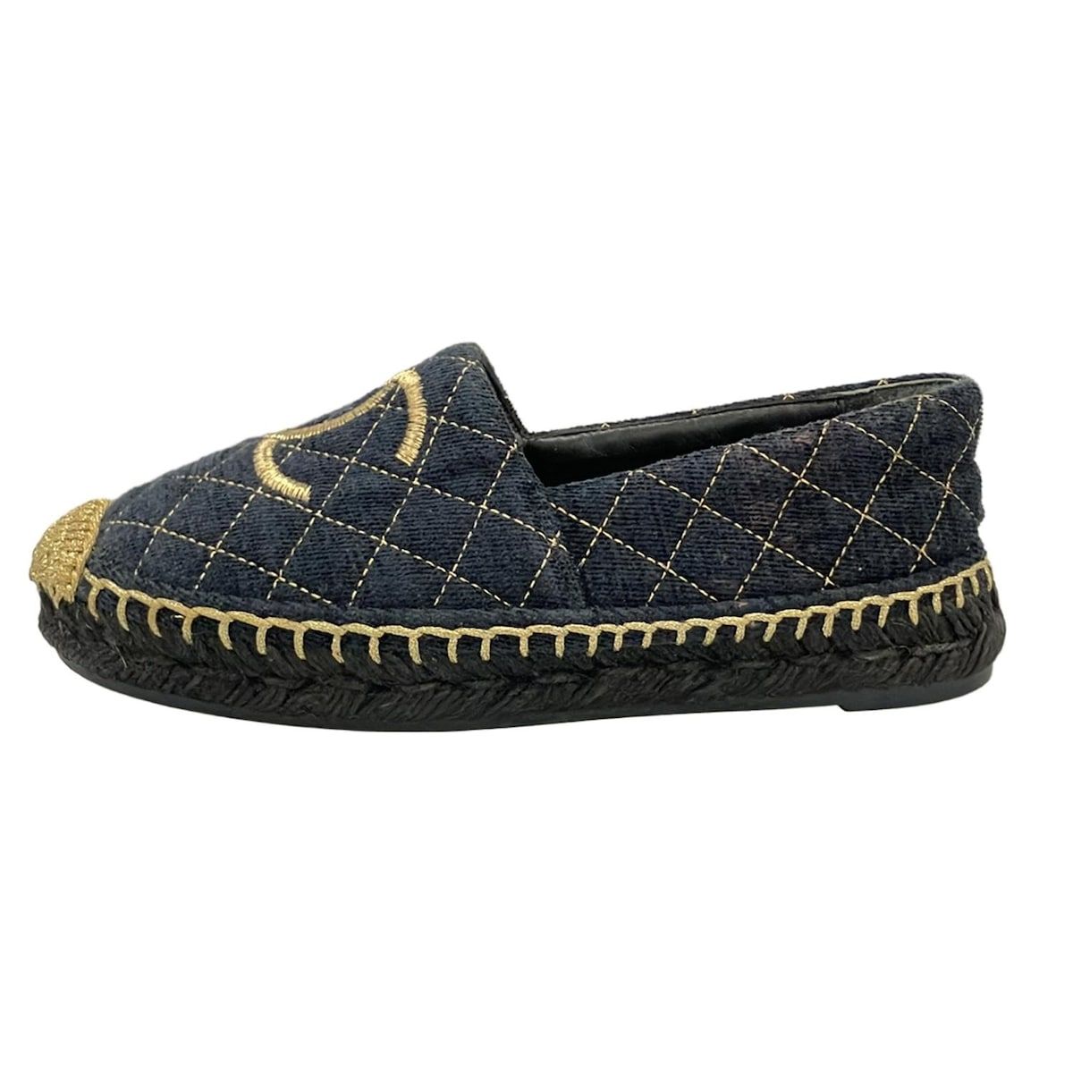 シャネル　エスパドリーユ　37 2足おまとめ CHANEL シャネル 37 エスパドリーユ フラット スリッポン モカシン