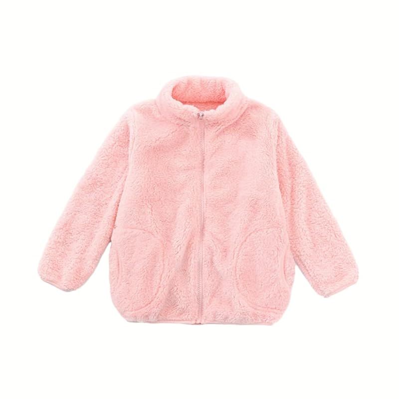 [Ｋａｙｉｙａｓｕ] ボア ジャケット キッズ フリース 女の子 男の子 アウター コート ジュニア ボーイズ もこもこ ガールズ 子供 春 秋 冬 通学 通園 100-180 親子服 (100, ピンク) 1