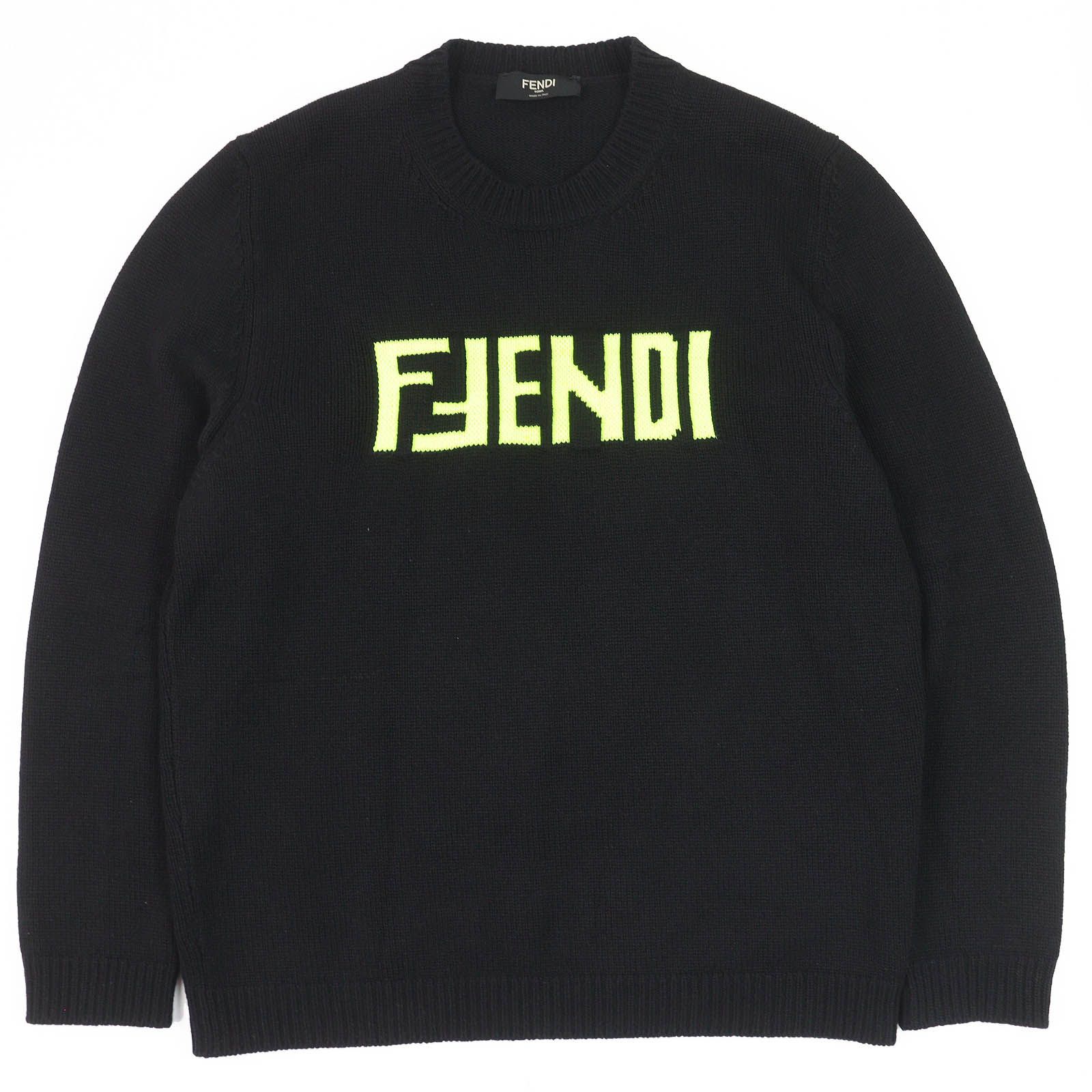 美品△FENDI フェンディ FZZ469 カシミヤ100％ フロントロゴ