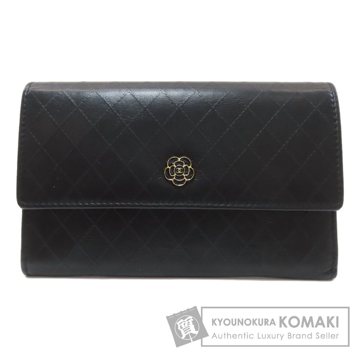 CHANEL シャネル カメリア マトラッセ 銀座限定 ゴールド金具 長財布 