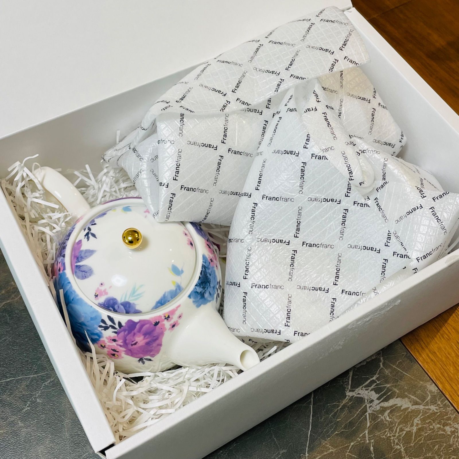 展示分未使用】Francfranc フランフラン ティーセット ポット＆カップ