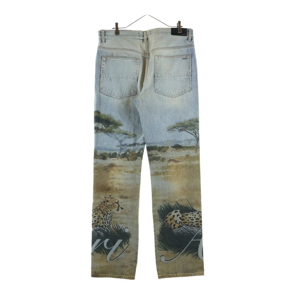 AMIRI アミリ SAFARI STRAIGHT JEAN サファリ チータープリント ストレイトデニムパンツ インディゴ AMIRI (アミリ) SAFARI STRAIGHT JEAN サファリ チータープリント