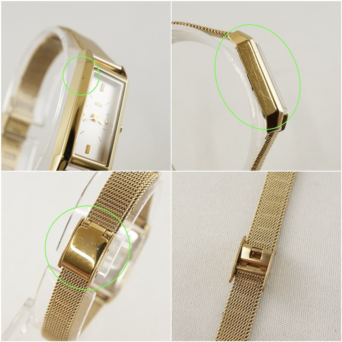 ete エテ 腕時計 USED美品 レクタングルフェイス イエローゴールド