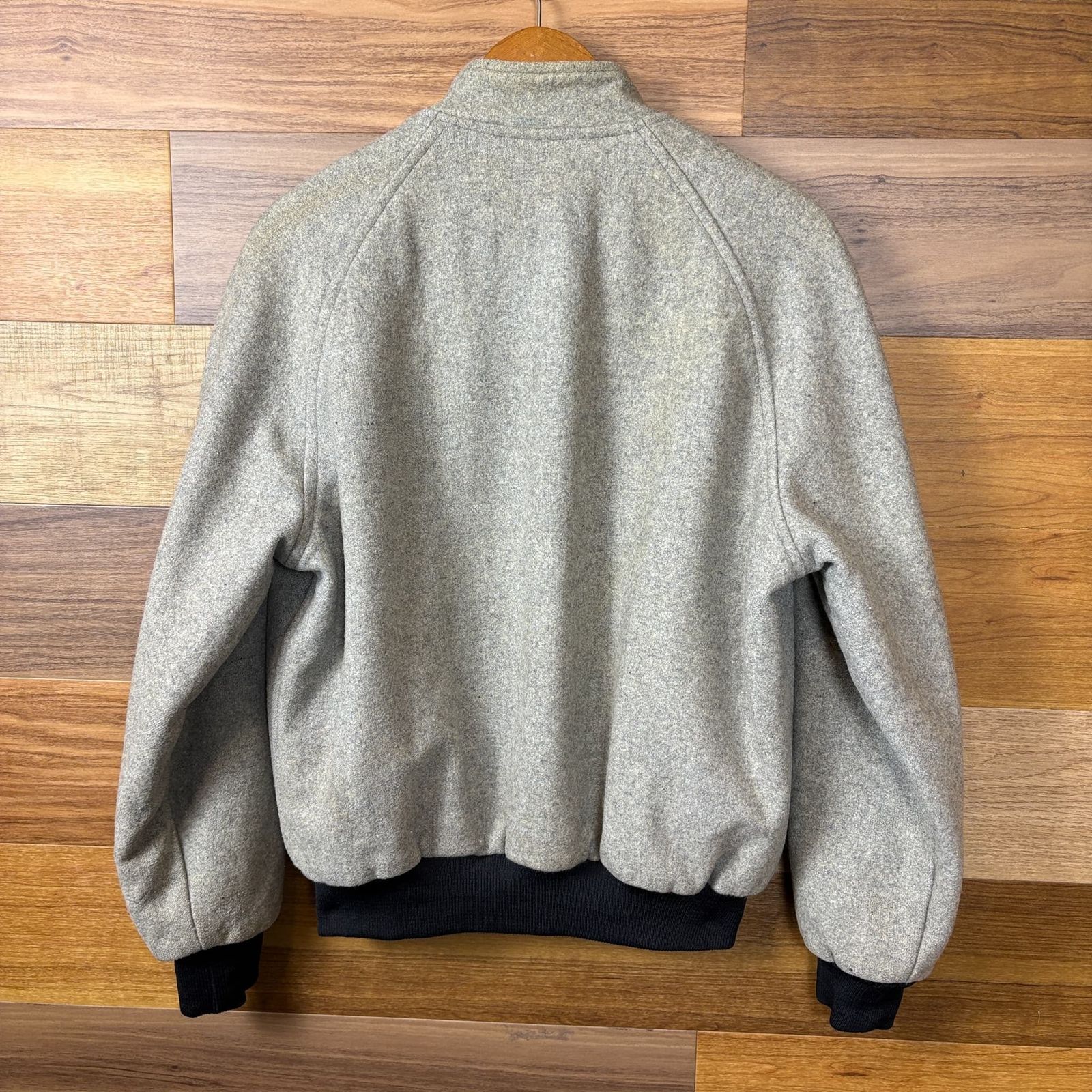 グレー&ブラック 70s スタジャン アワードジャケット サイズ メンズ L 