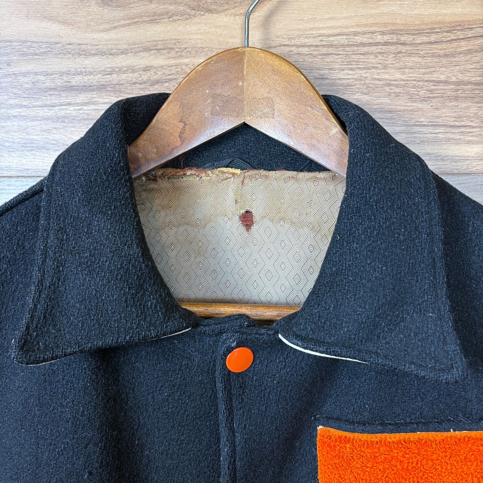 60s BUTWIN 襟付き レザー切り替え スタジャン アワードジャケット