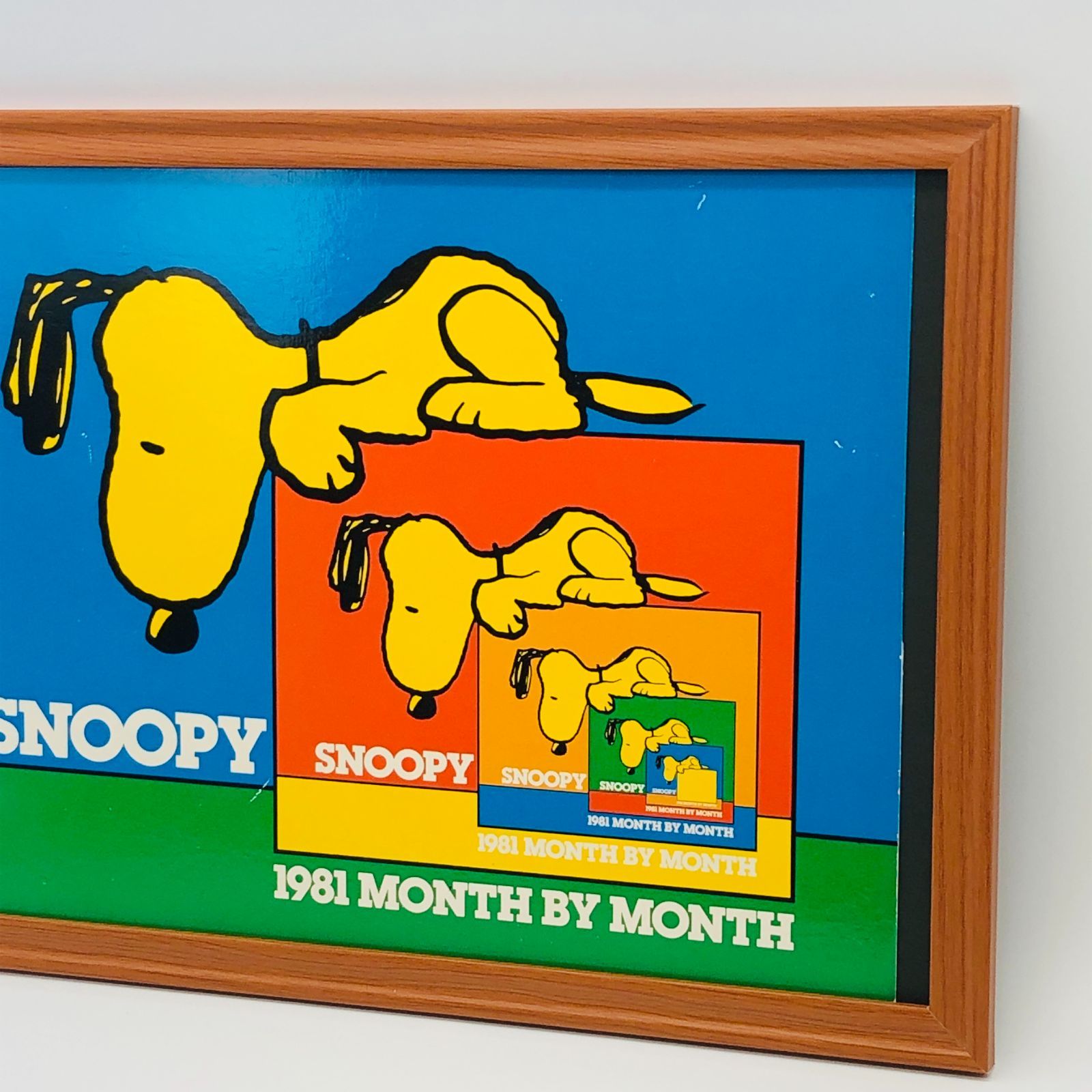 ビンテージ カレンダー ポスター ピーナッツ スヌーピー（Snoopy） 額 